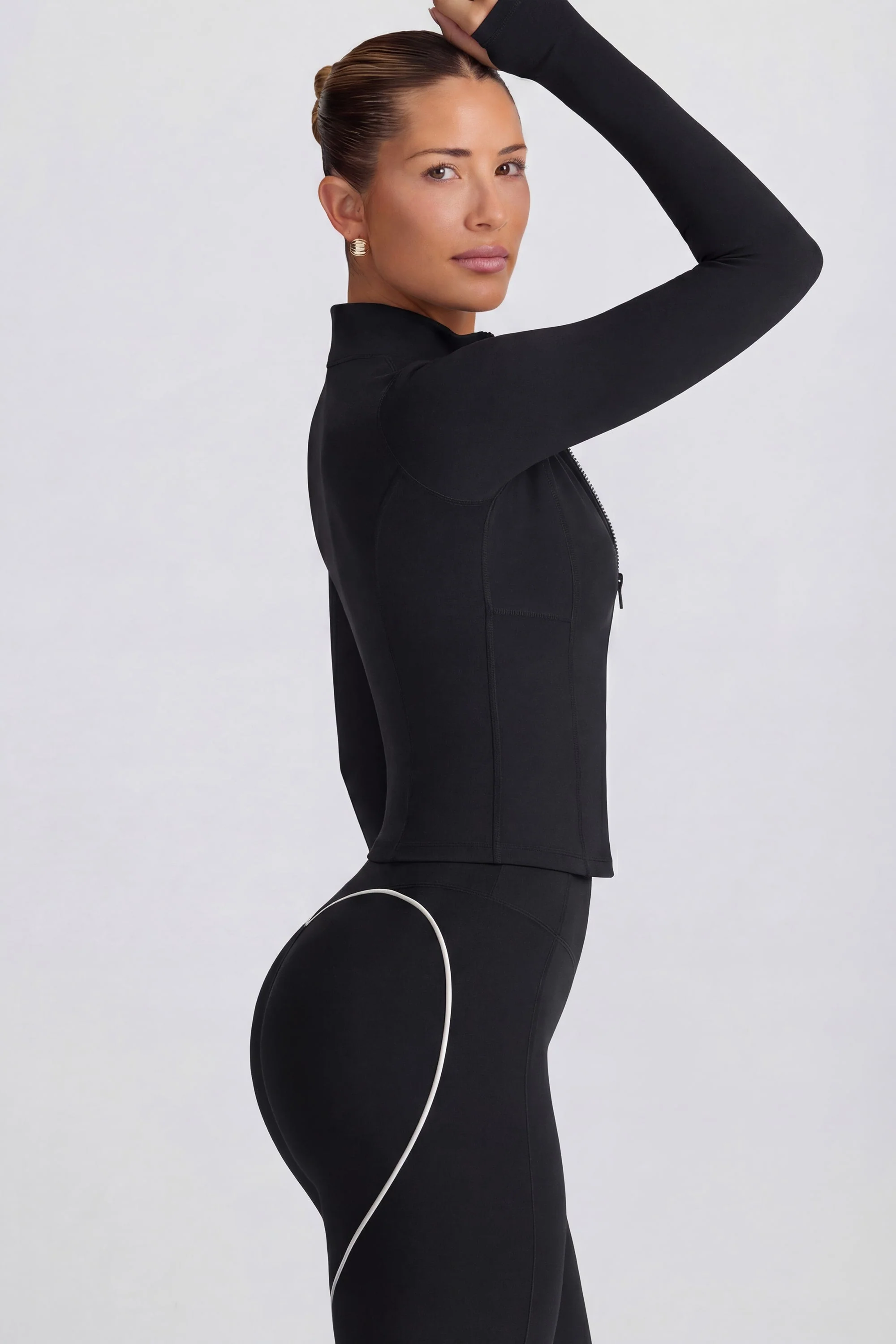 Soft Active Zip-Up Jacket in Black