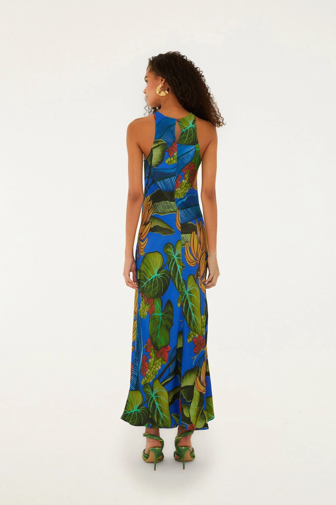 Blue Banana Grapes Sleeveless Maxi Dress