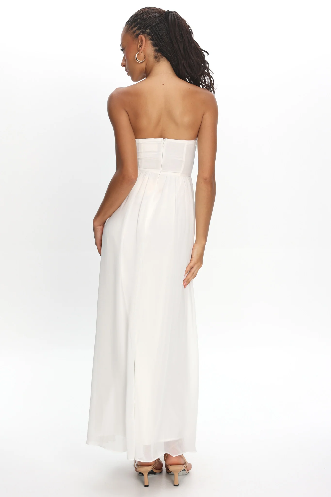 Sylvi Embellished Bust Maxi Dress Oyster