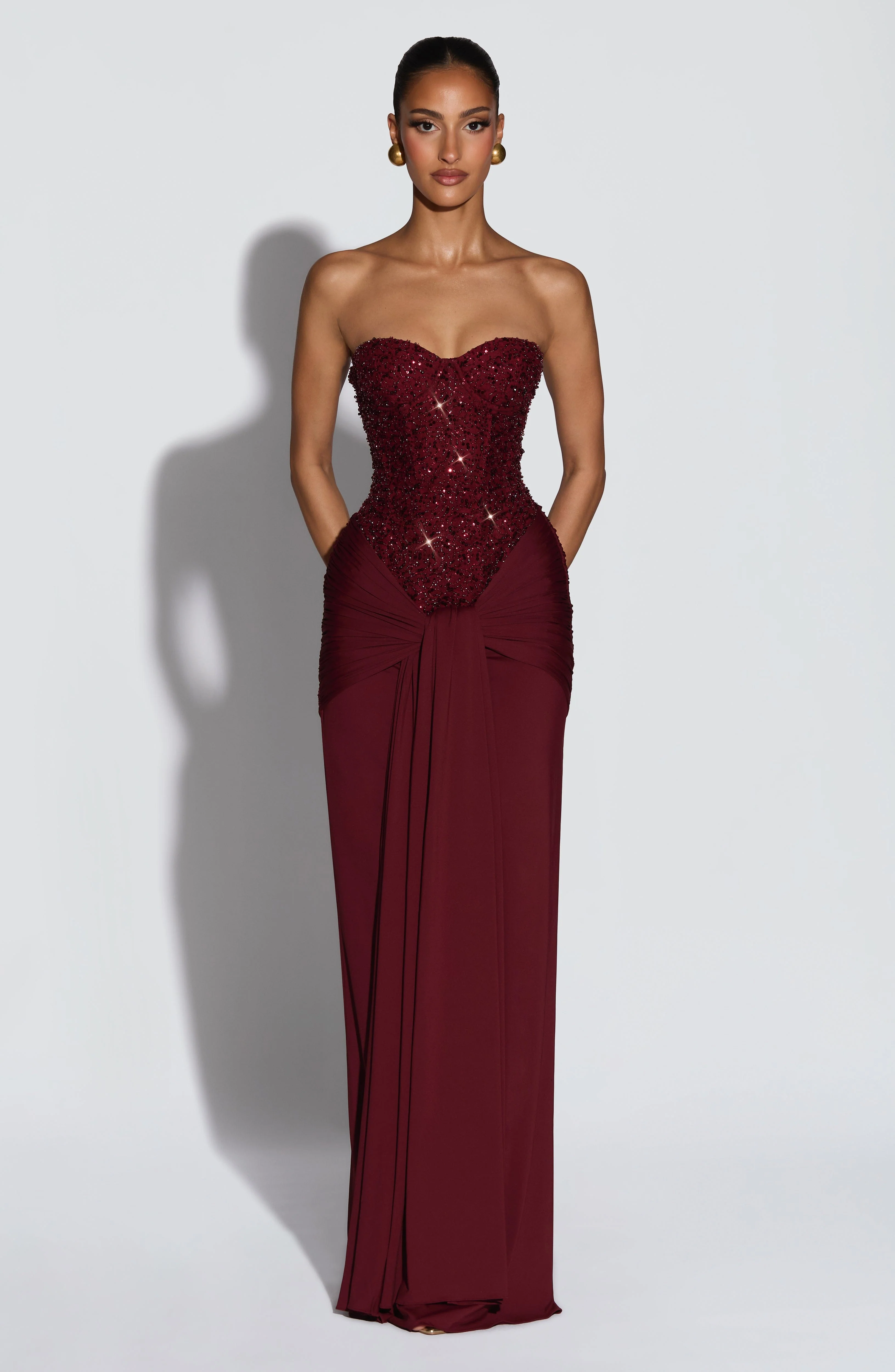 Carina Maxi Dress - Burgundy