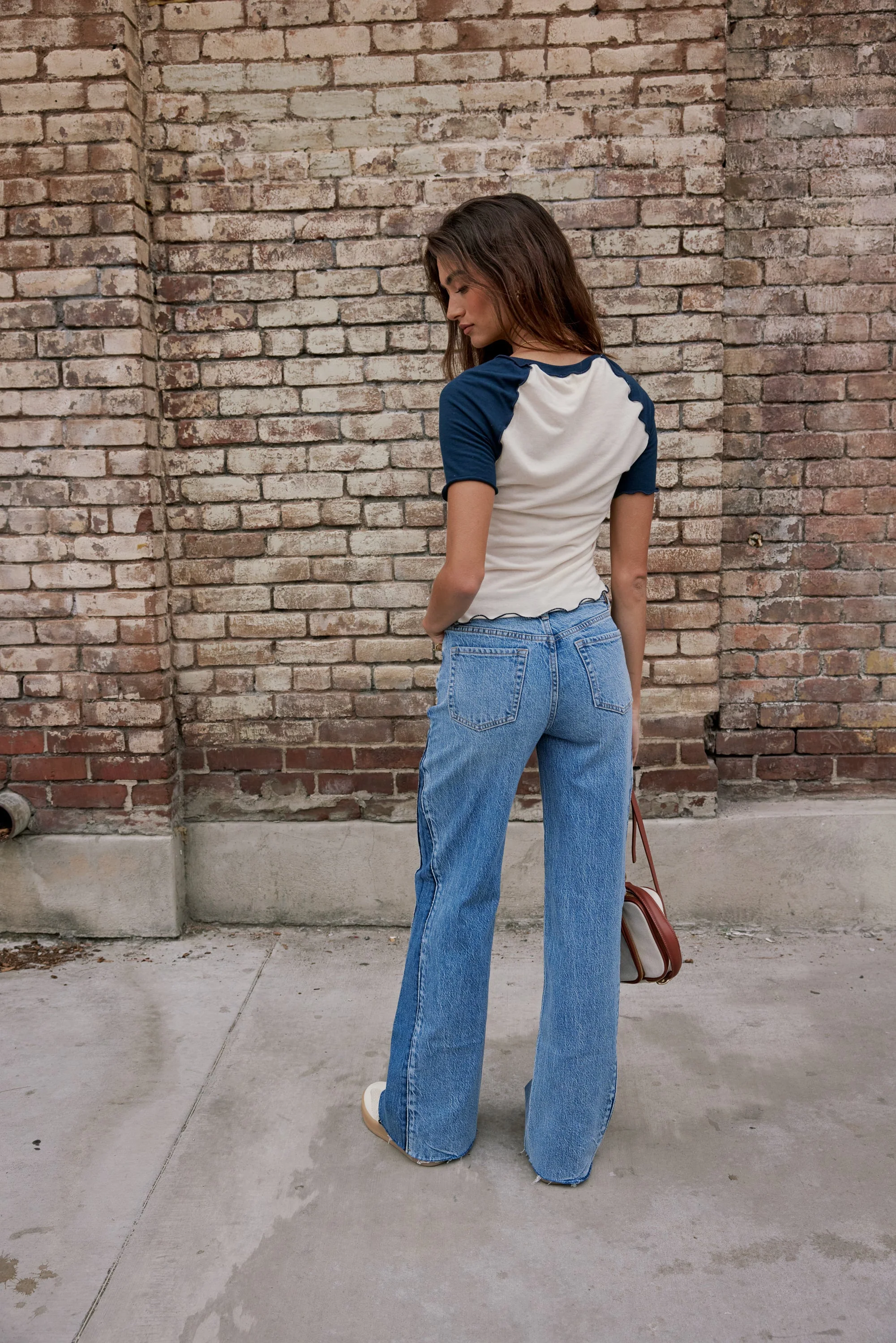 Serra Contrast Top in Navy