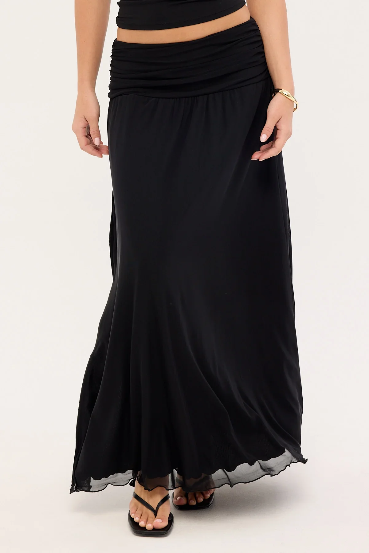 Luck & Trouble Miles Mesh Maxi Skirt Black