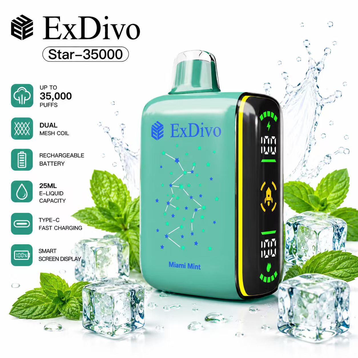 Miami Mint - ExDivo INTERSTELLAR 35K Disposable Vape