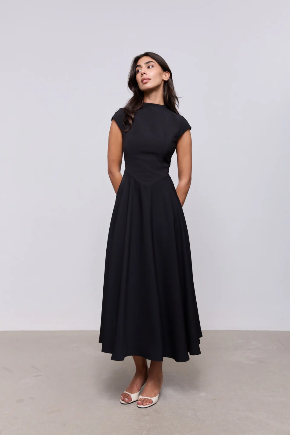 Cap Sleeve Midi Dress