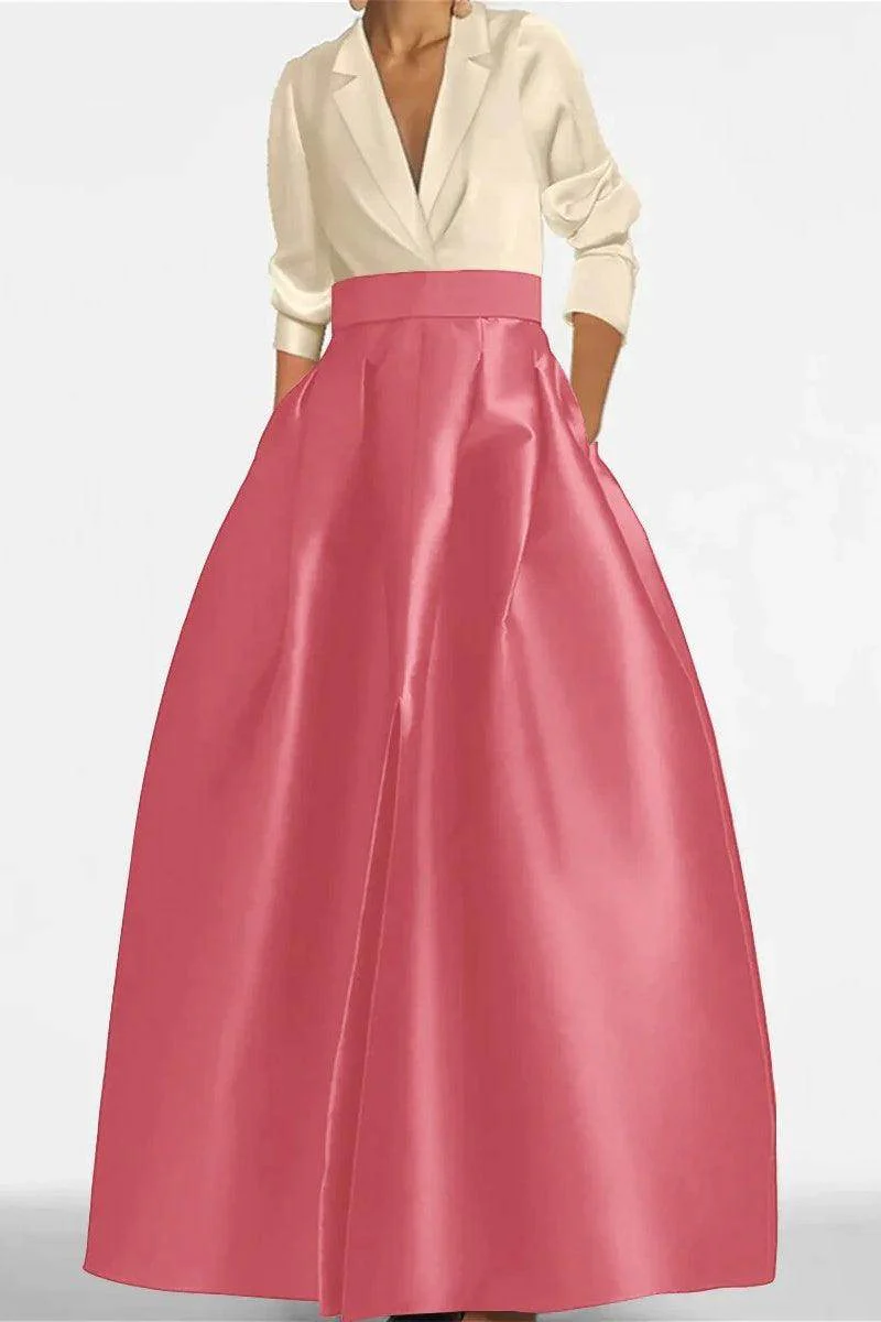 A Line Jewel Neck V-Neck Long Sleeves Mother Dresses CM0342
