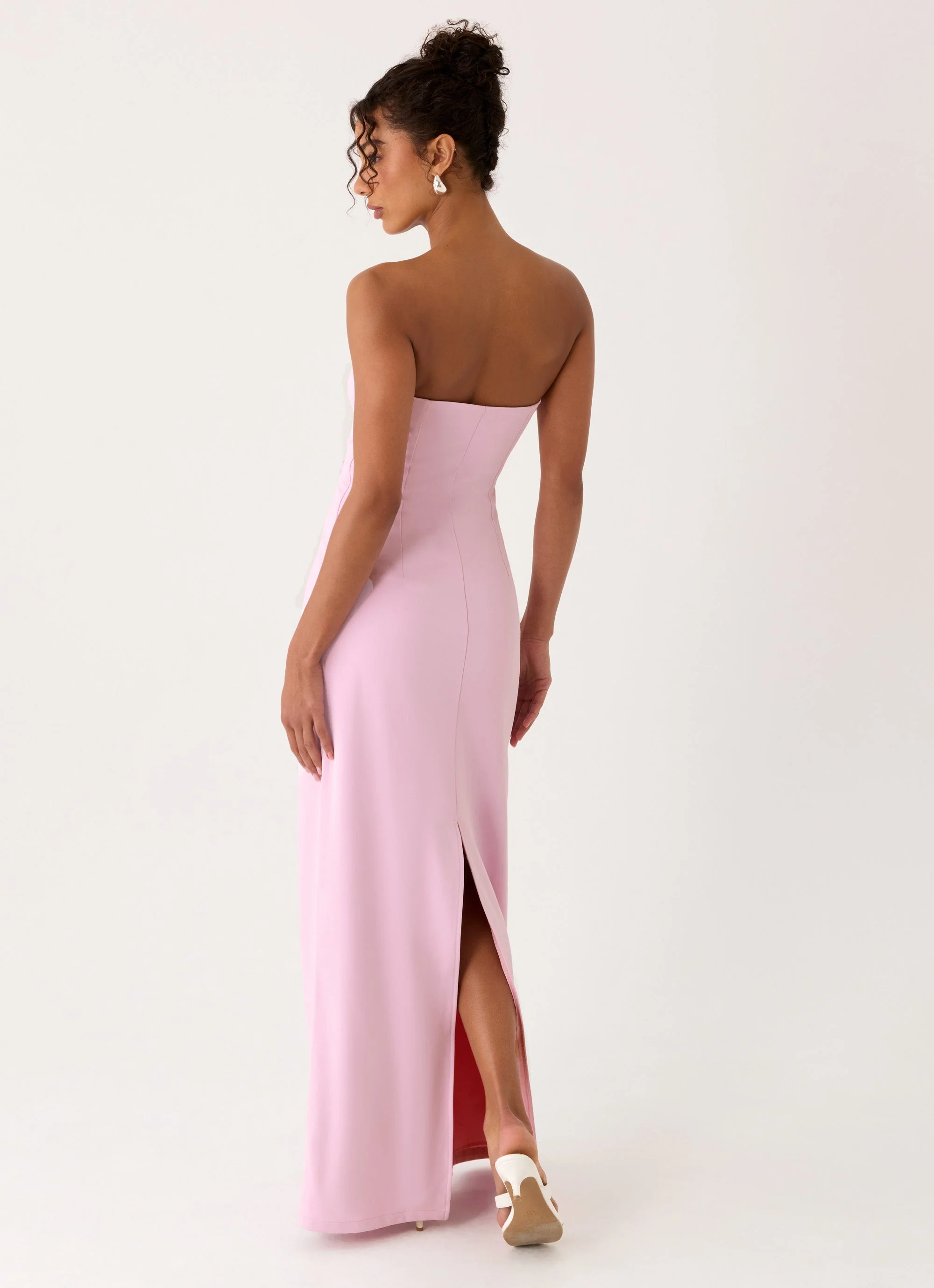 Monelise Strapless Maxi Dress - Pink - luluinthesky