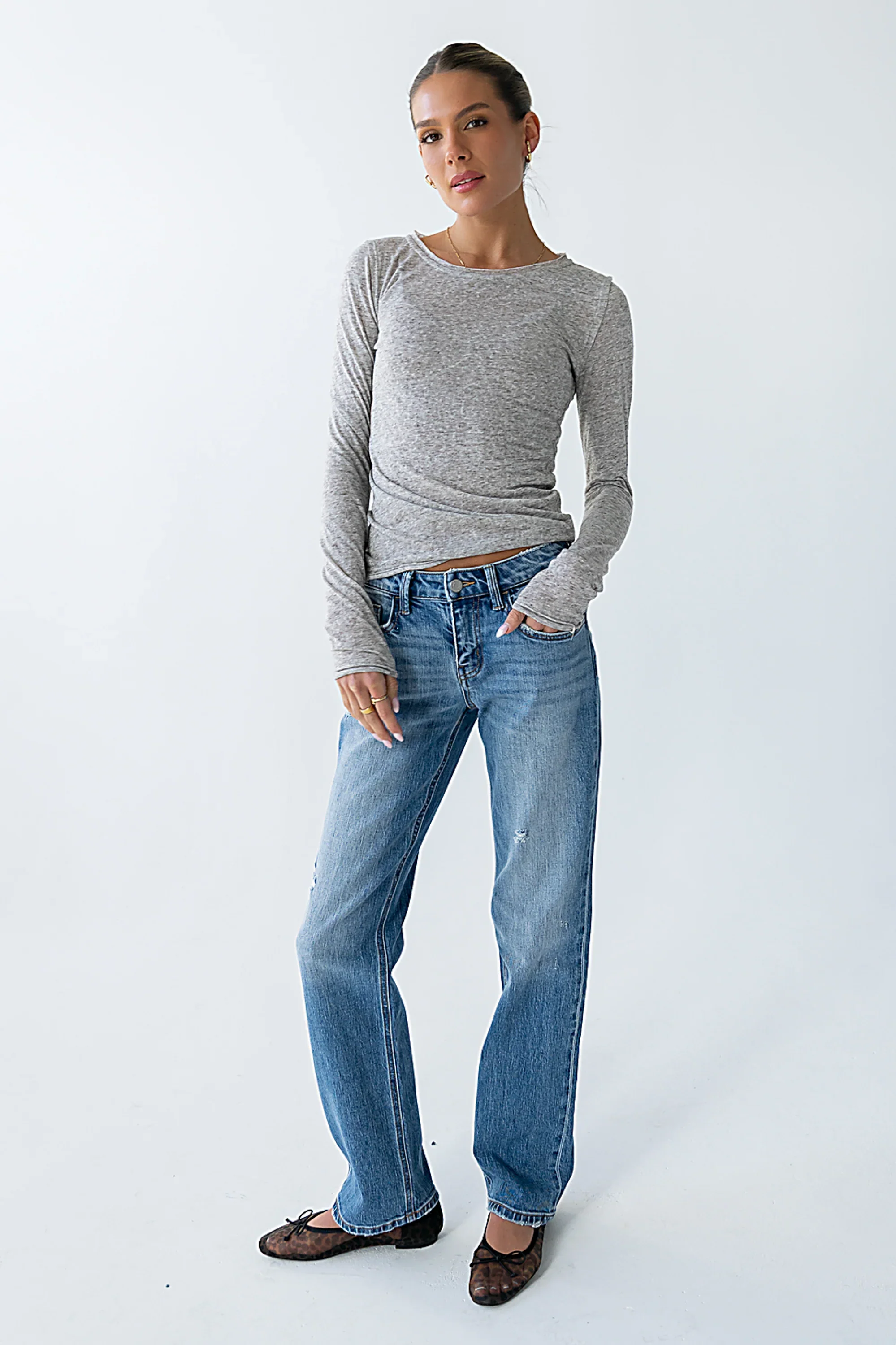 Mason Sheer Top in Heather Grey
