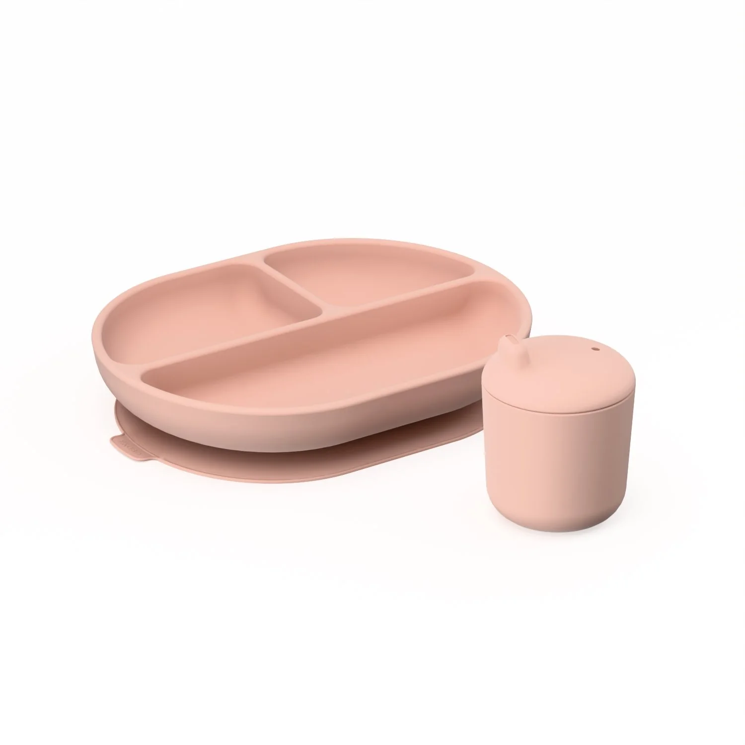 Vogeelle Duo Divided Suction Plate & Sippy Cup - Blush