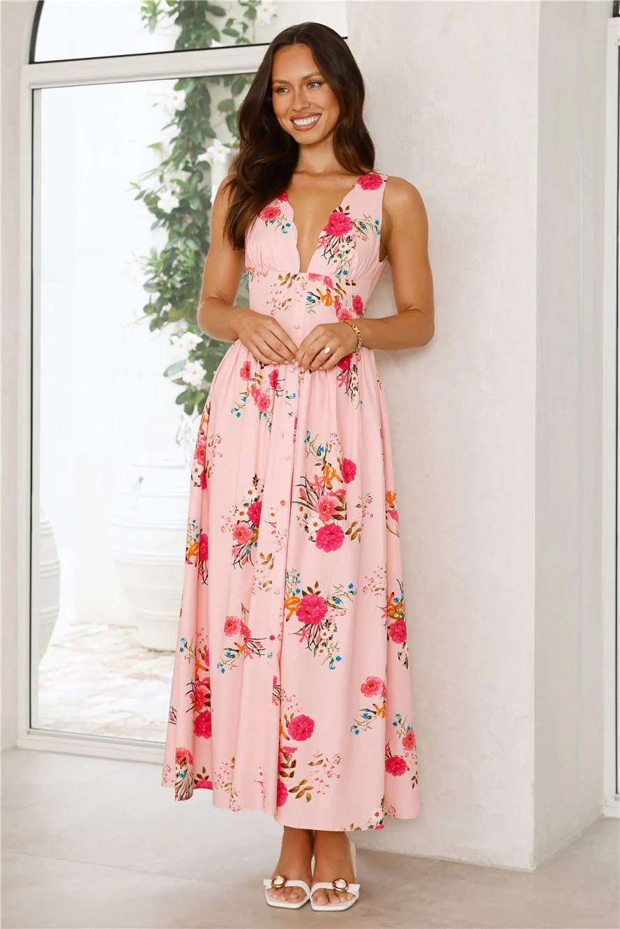 Isn't She Lovely Maxi Dress Pink
