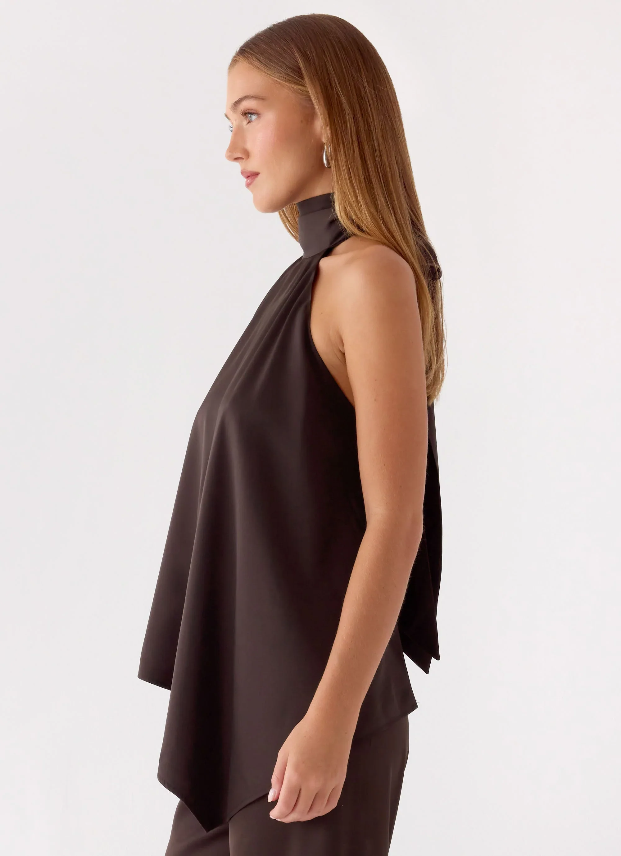 Marah Halter Top - Chocolate