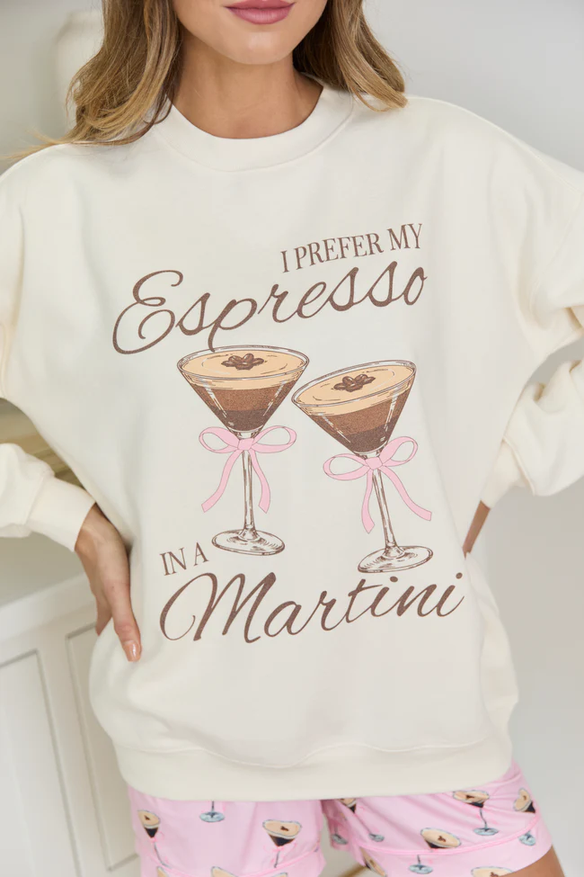 Espresso Martini Cream Graphic Sweatshirt