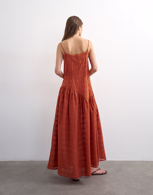 Topshop throw on maxi sundress in orange