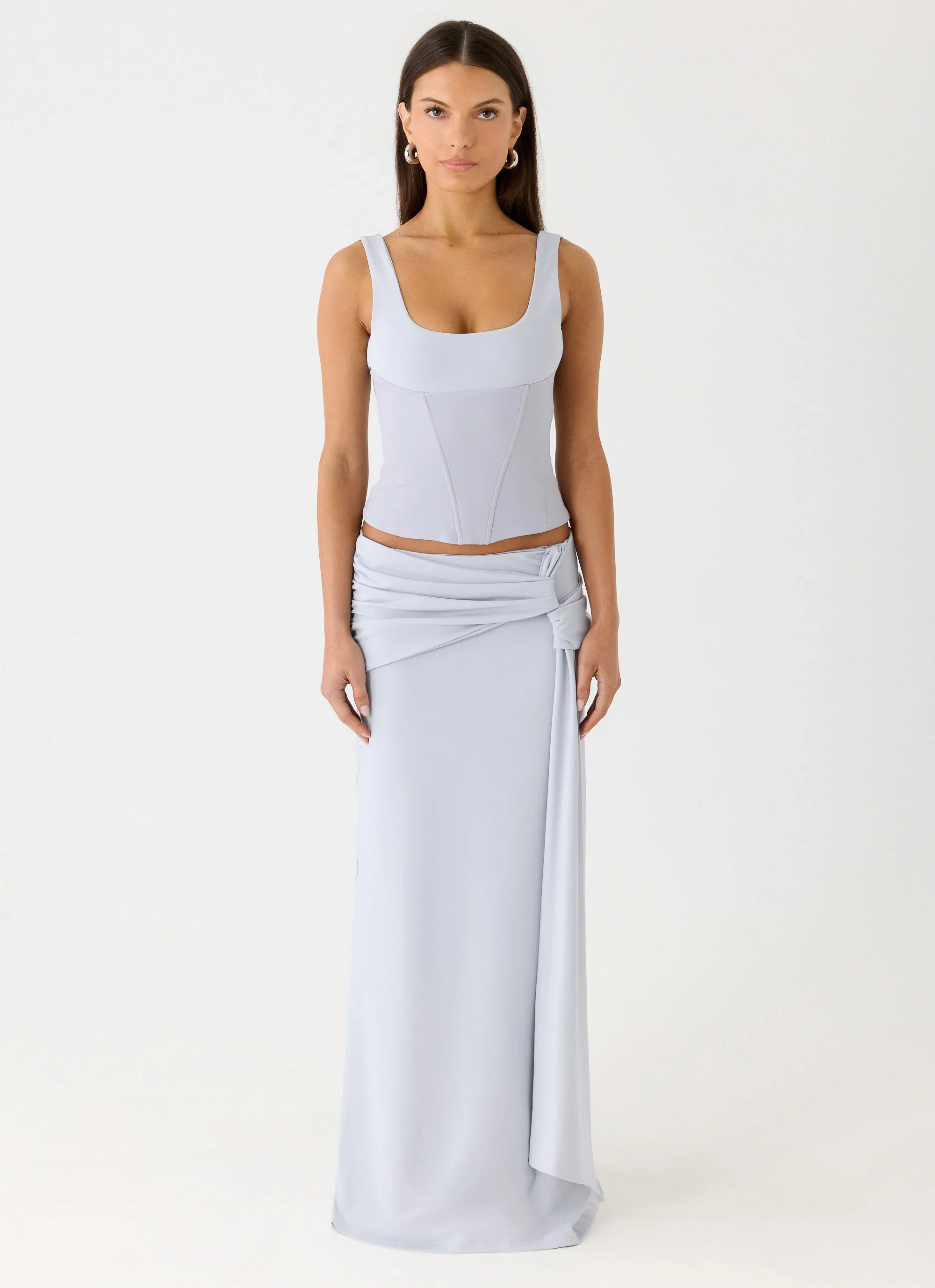 Romana Maxi Skirt - Misty Blue
