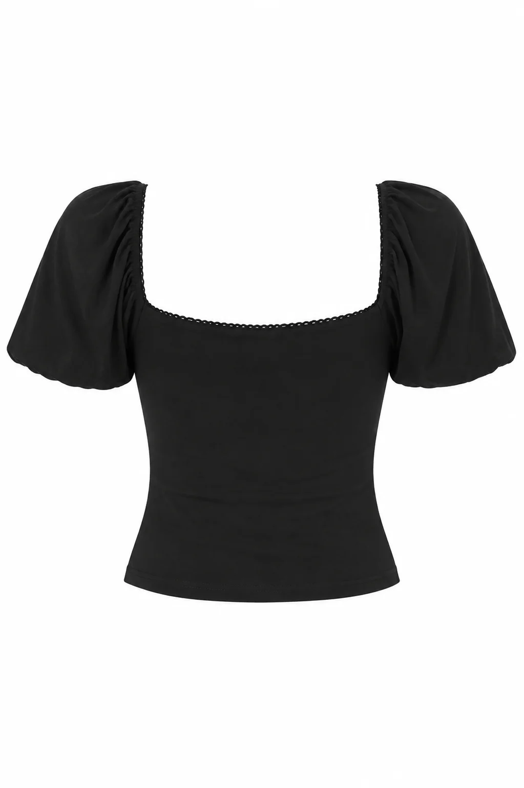 Jersey Knit Puff-Sleeve Top