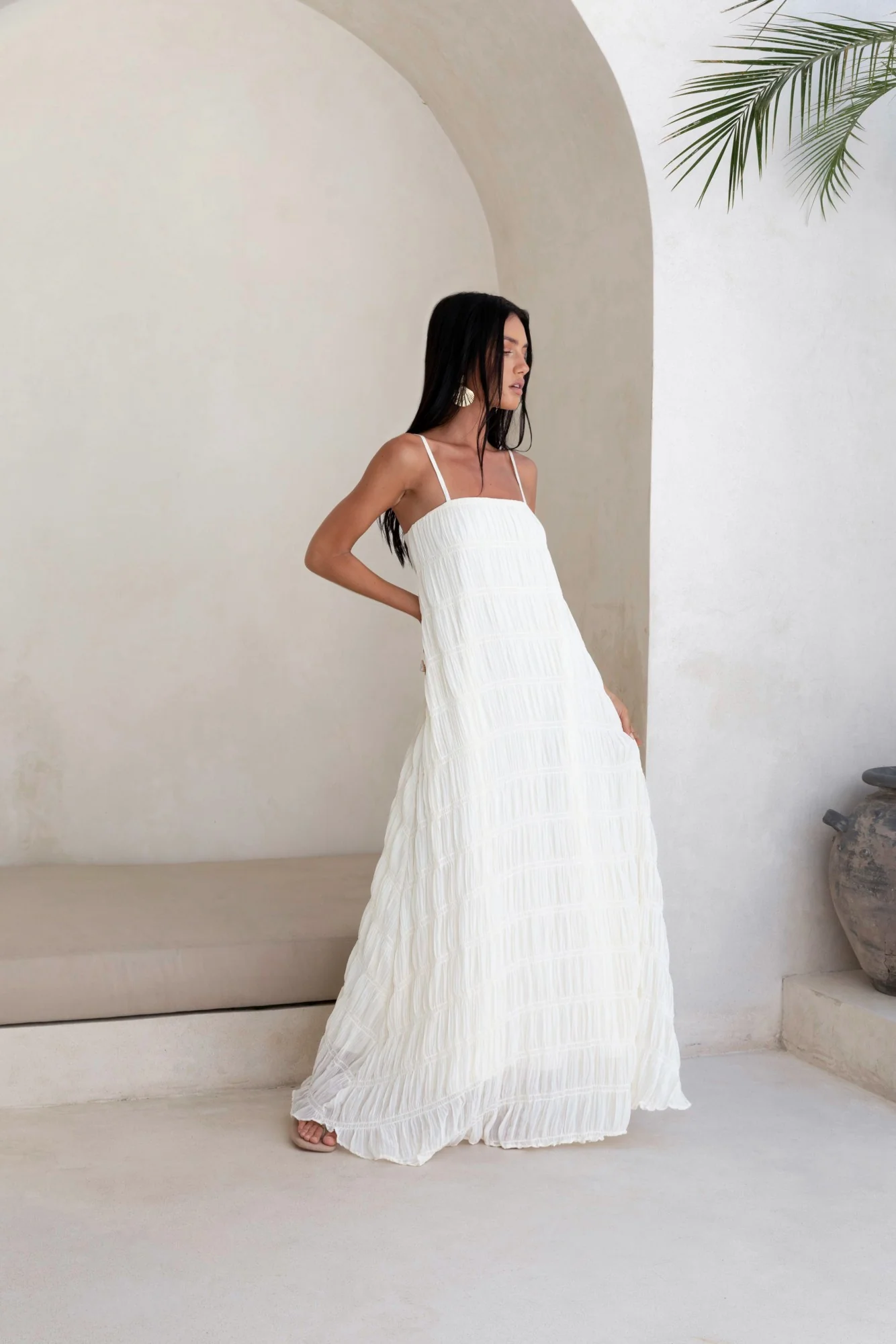 Louisiana Maxi Dress Shell - luluinthesky