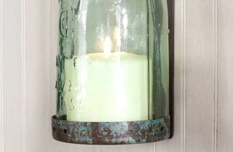 Mason Jar Tea Light Wall Sconce