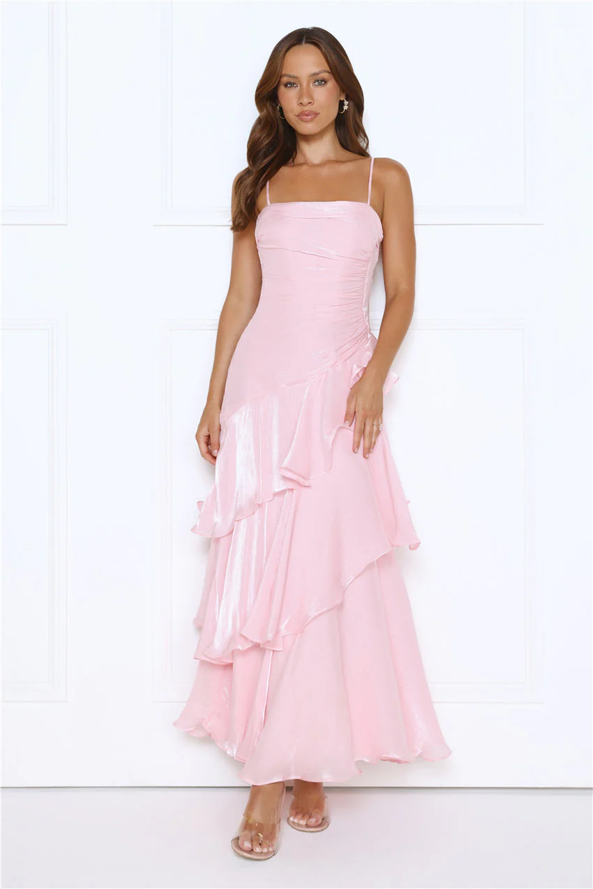 Peachy Glow Maxi Dress Pink - luluinthesky