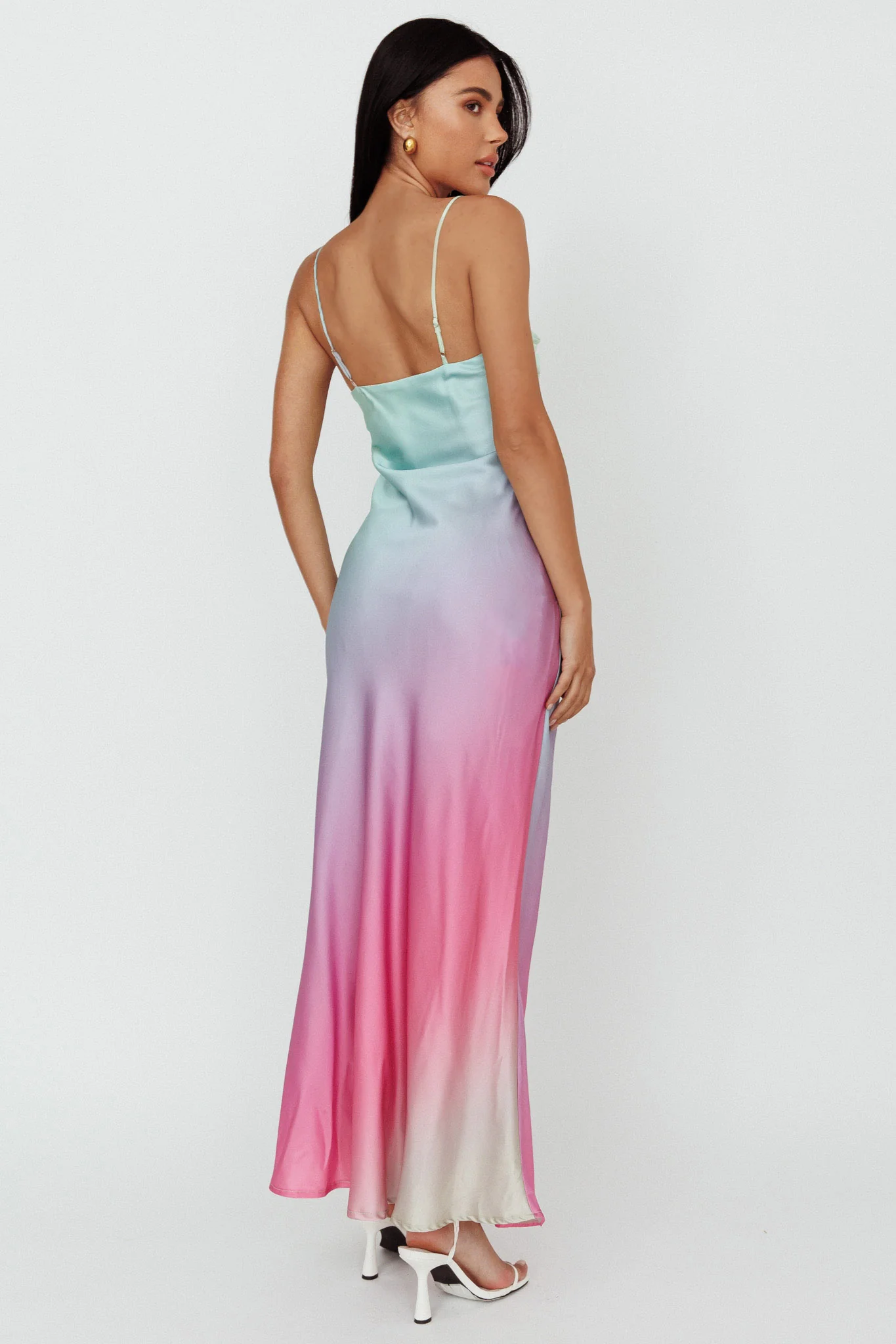 Siva Gathered Bust Midi Dress Ombre Multi