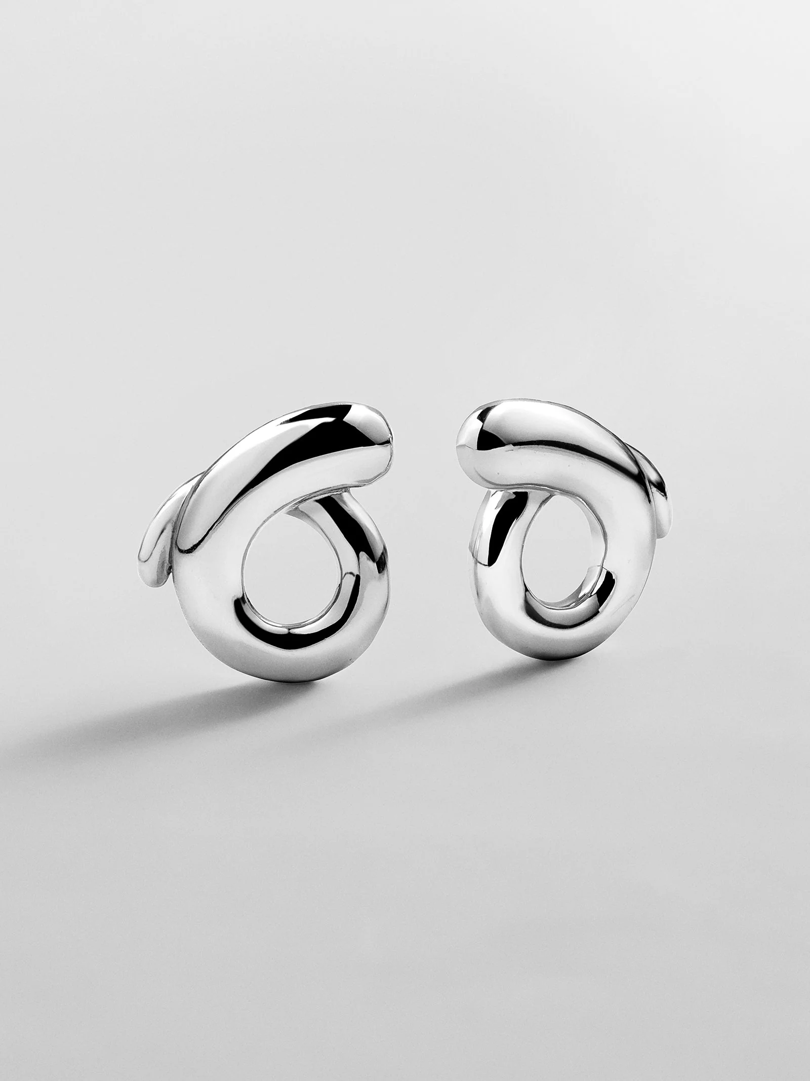 Cassidy Statement Stud Earrings - Silver