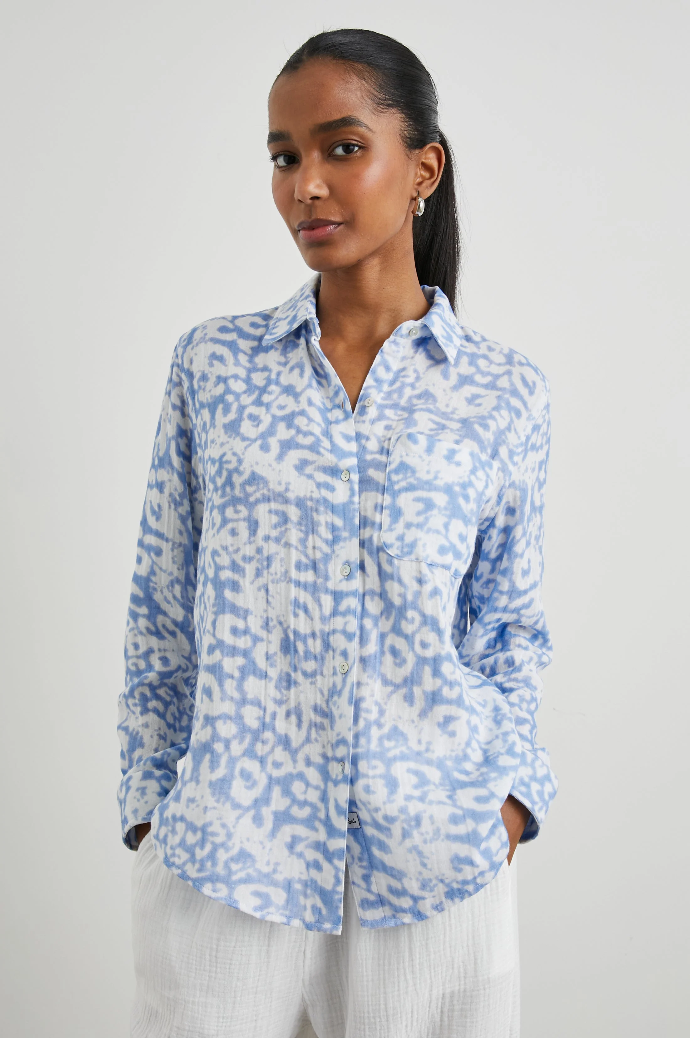 Ellis Shirt - Blue Diffused Cheetah
