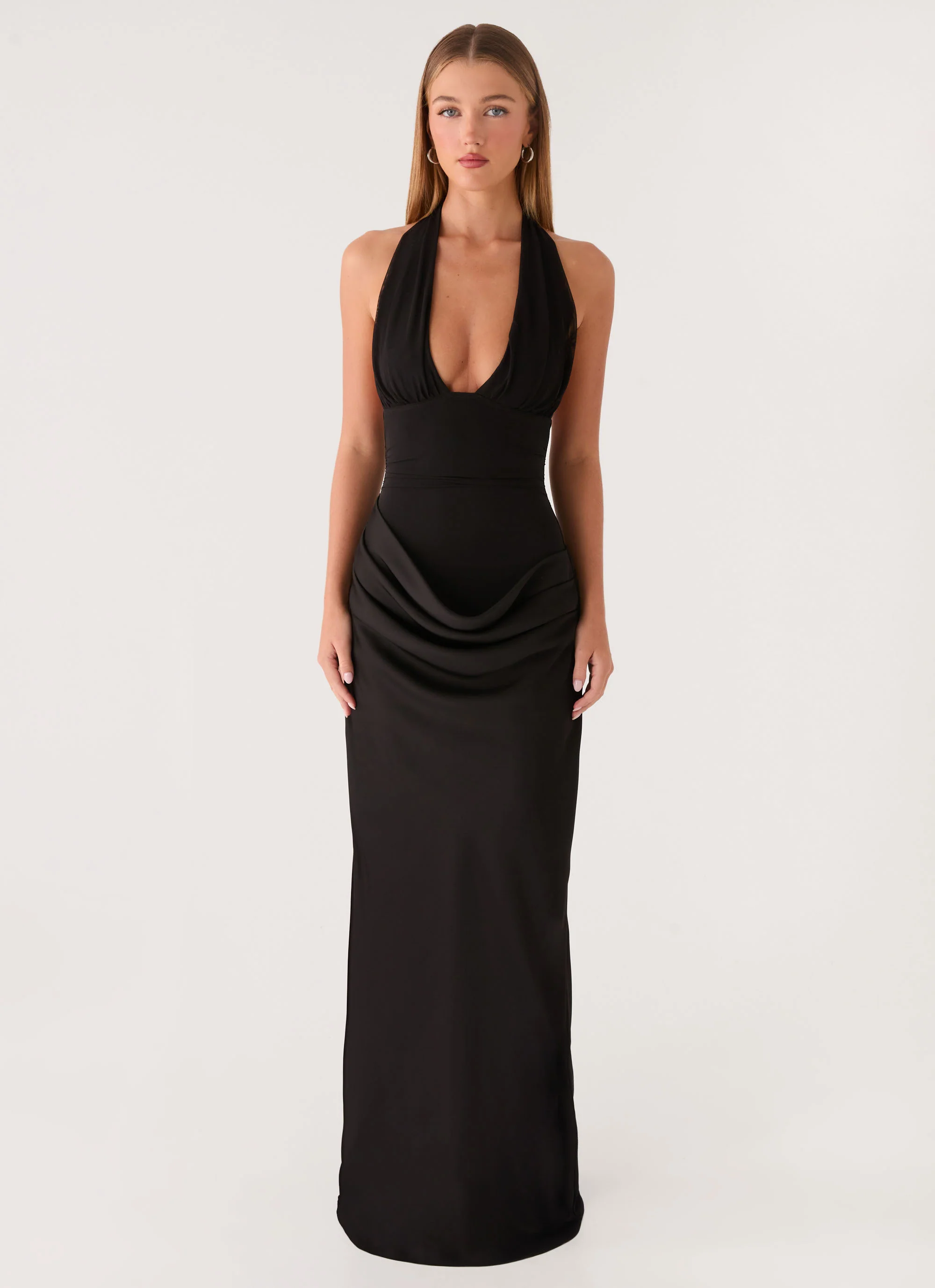 Emaretta Halter Maxi Dress - Black