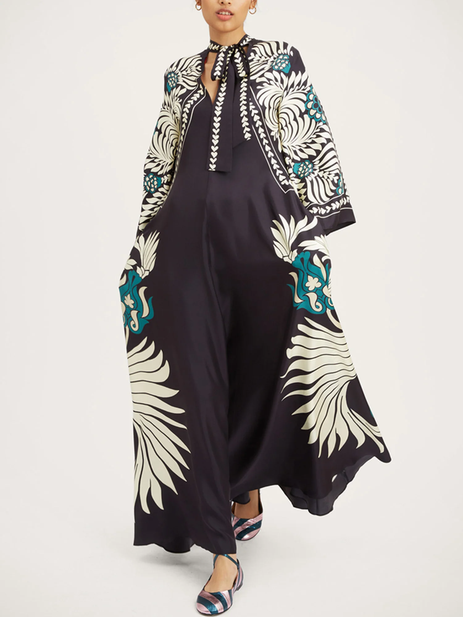 Tropical Print Long Dress