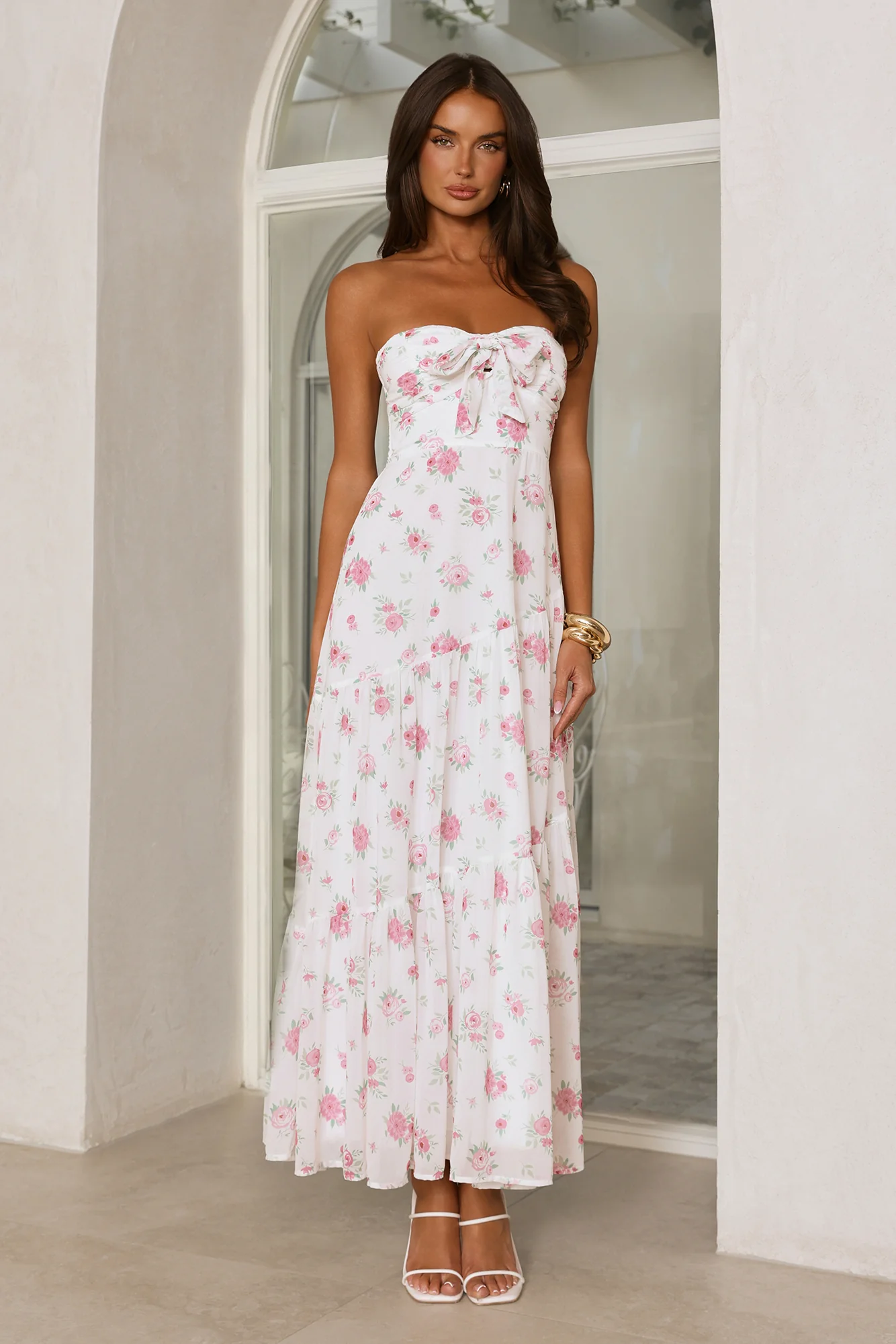 Her Style Diary Strapless Maxi Dress White