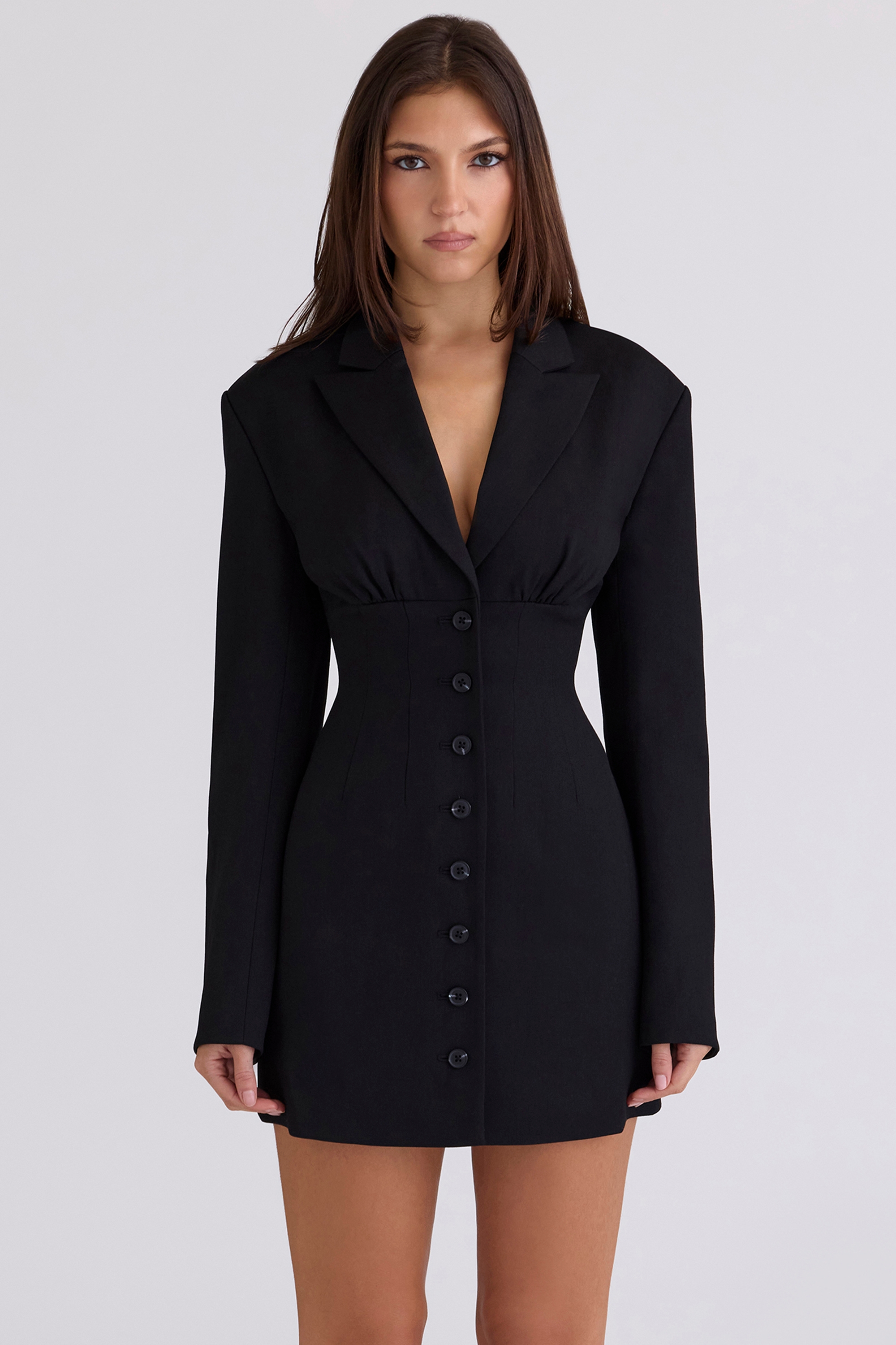 Black Hourglass Blazer Dress