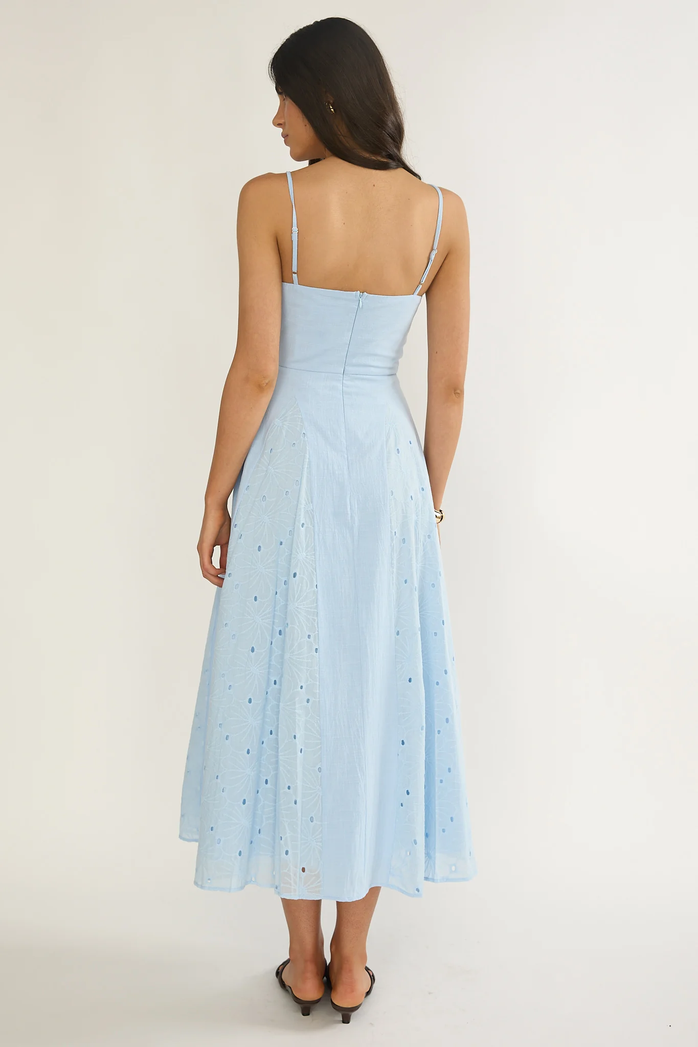 Shaye Embroidery Insert Maxi Dress Blue
