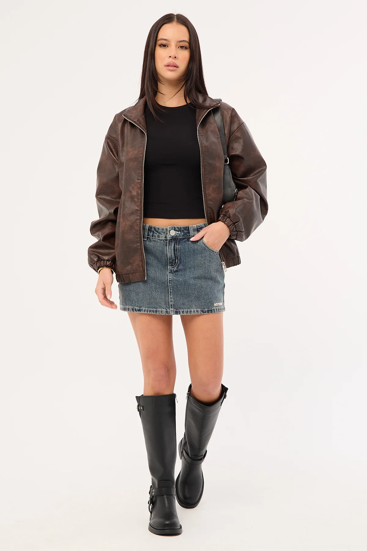 Neovision All Stars Denim Mini Skirt Mid Blue Denim
