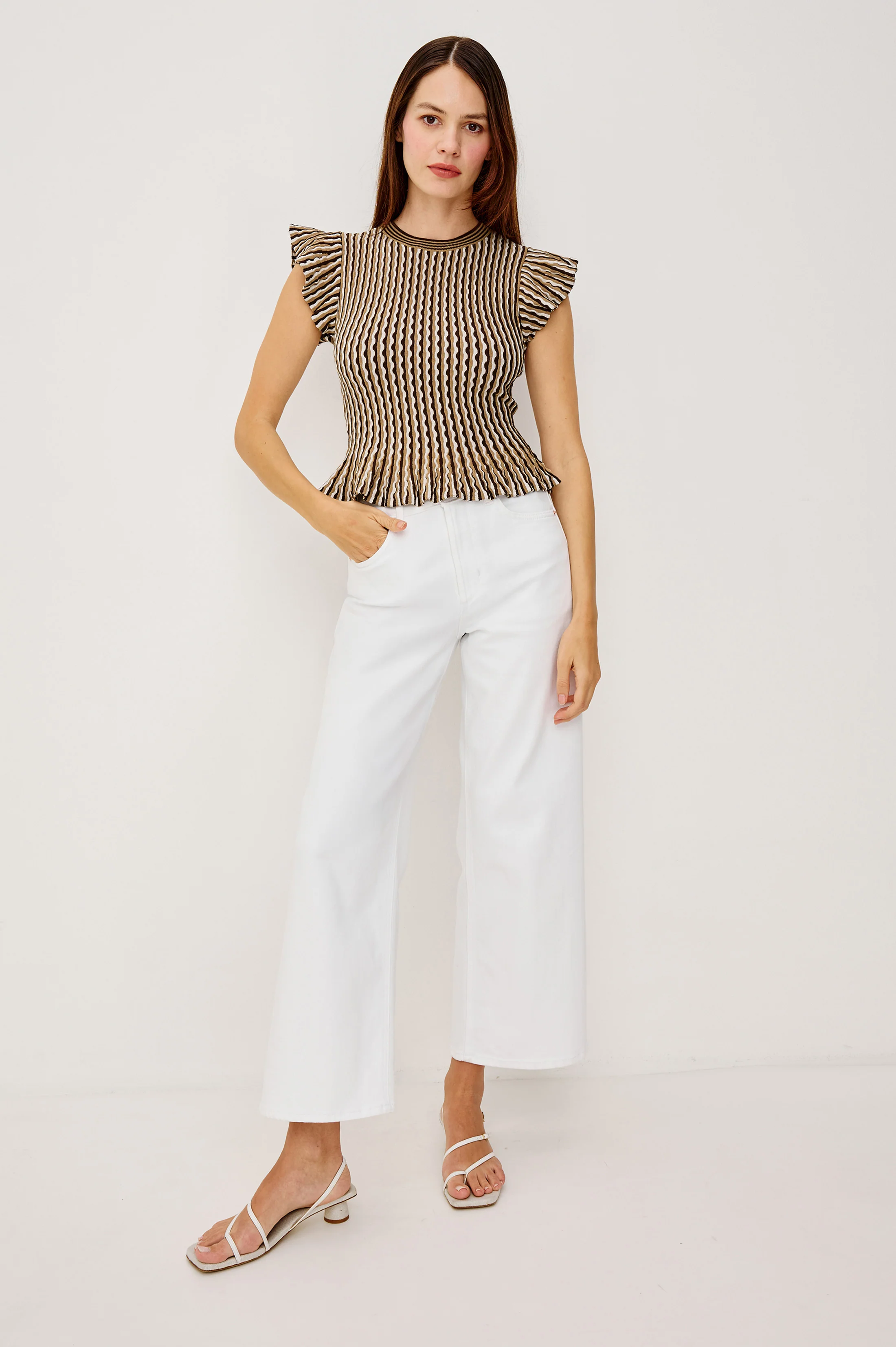 Bryn Top - Brown Stripe