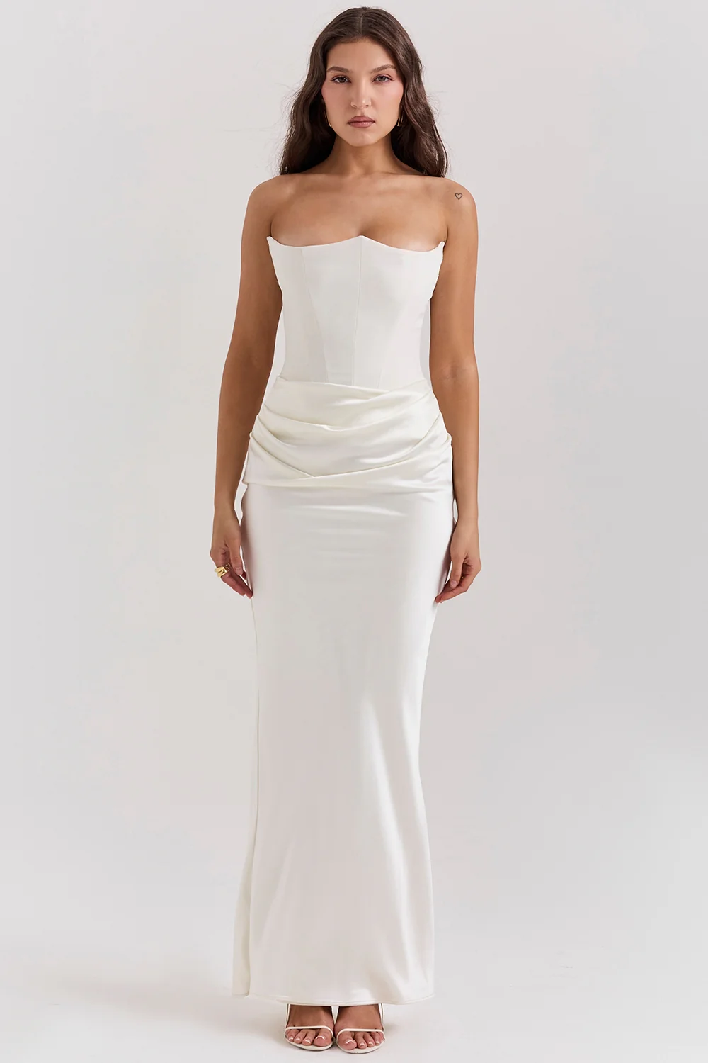 ivory strapless corset dress
