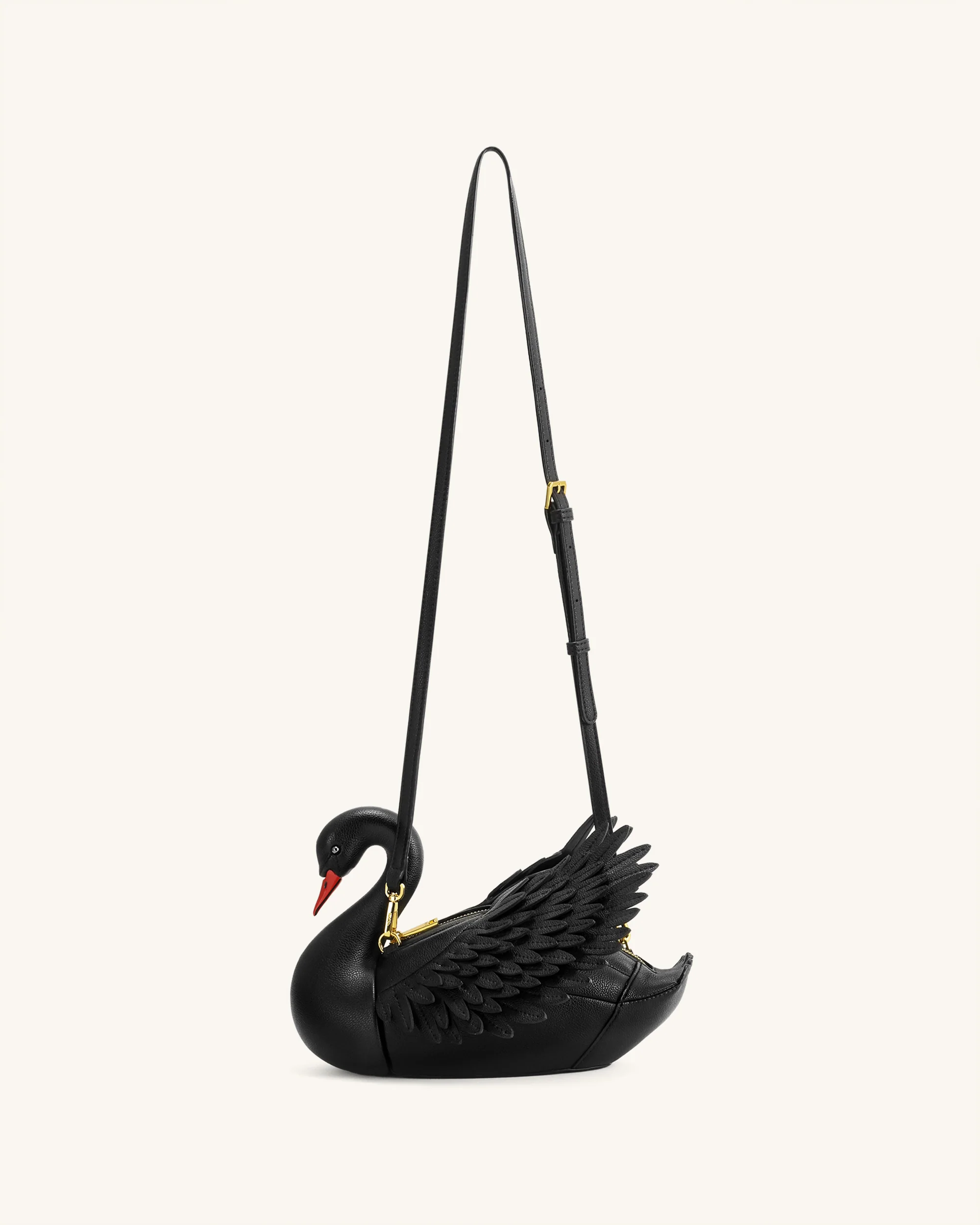 Alani Swan Shaped Crossbody Bag - Black