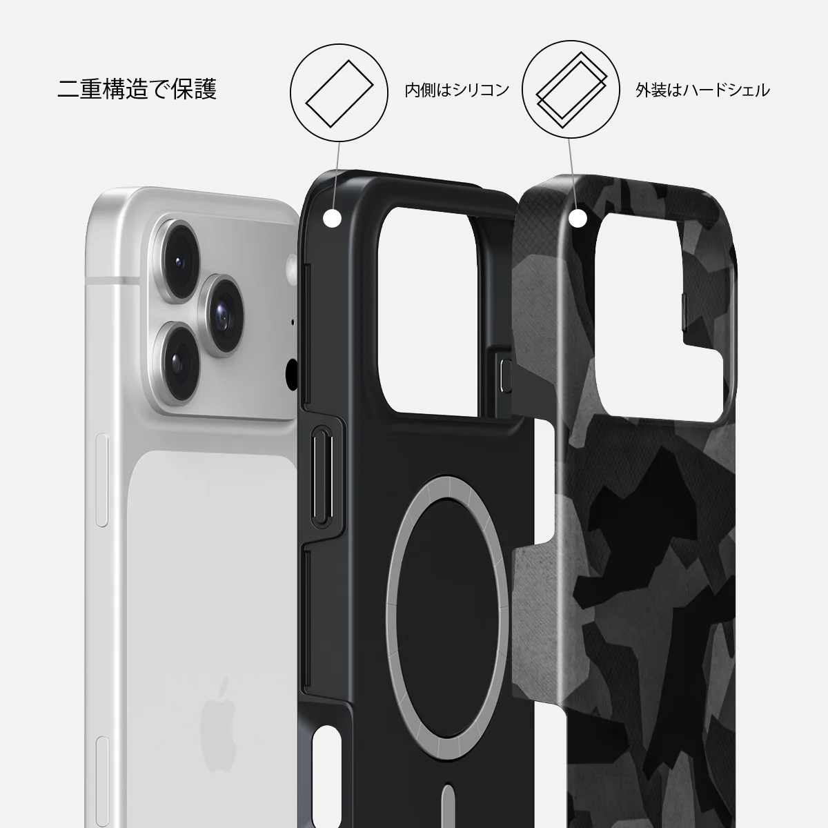 Night Black Camouflage - iPhone 18 Pro Max ケース