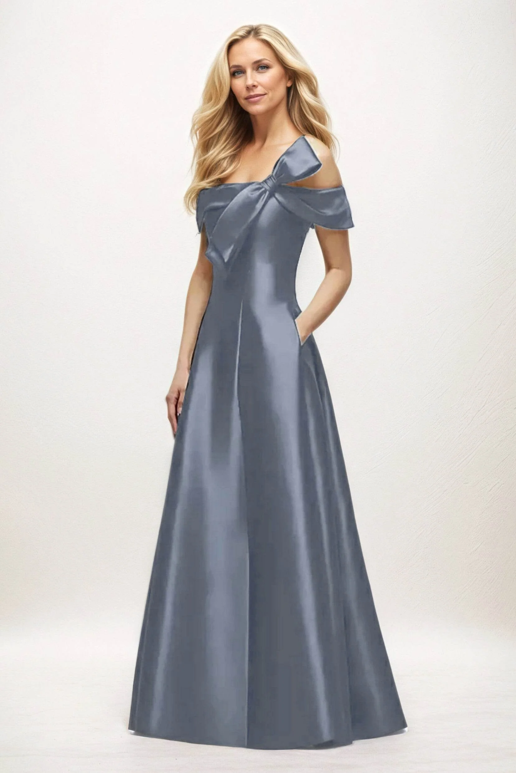 A-Line Maxi Satin Mother of the Bride Dresses CM0397