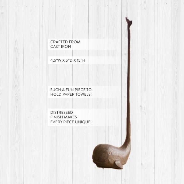 Cast Iron Whale Paper Towel Holder
