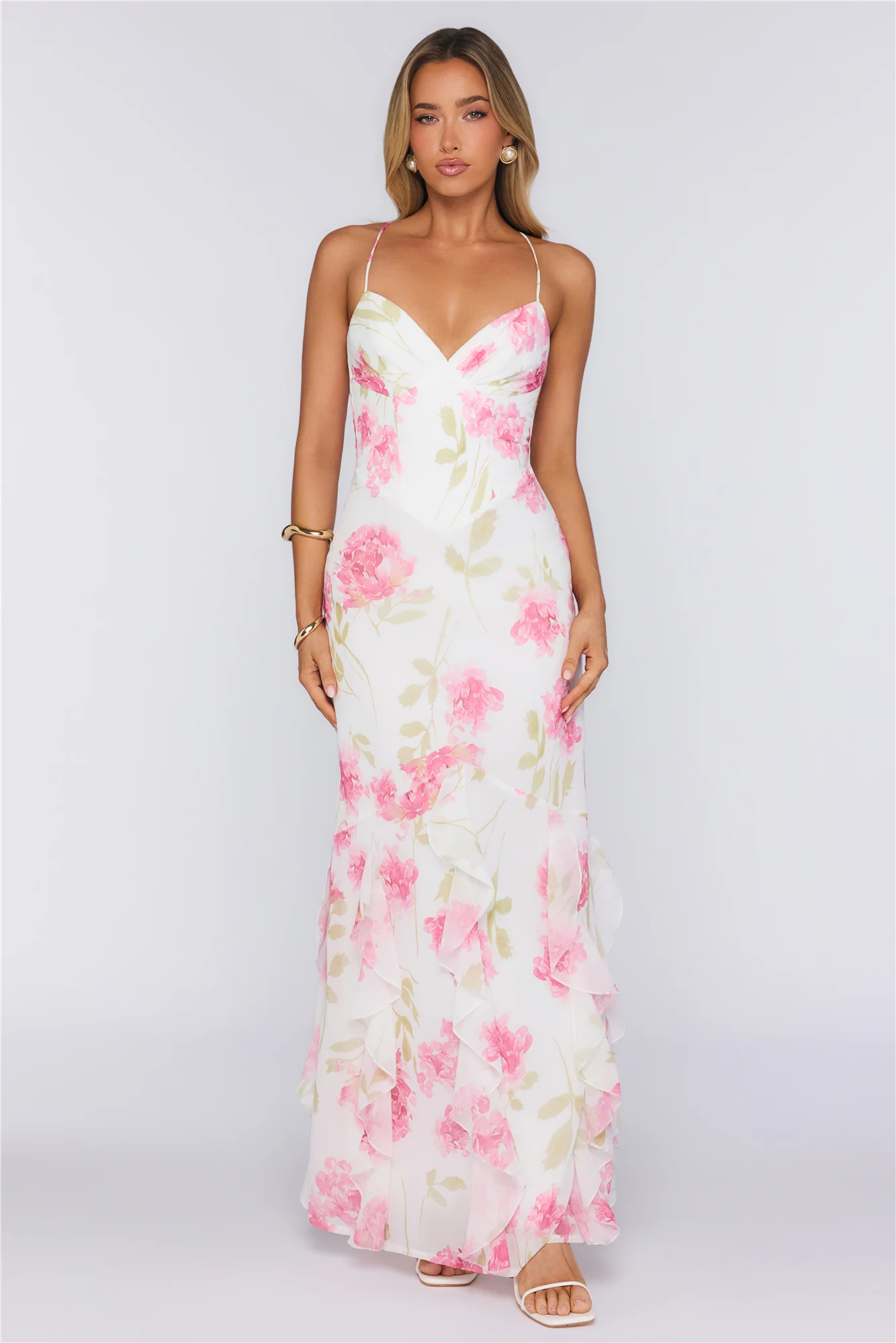 Rose Air Maxi Dress White