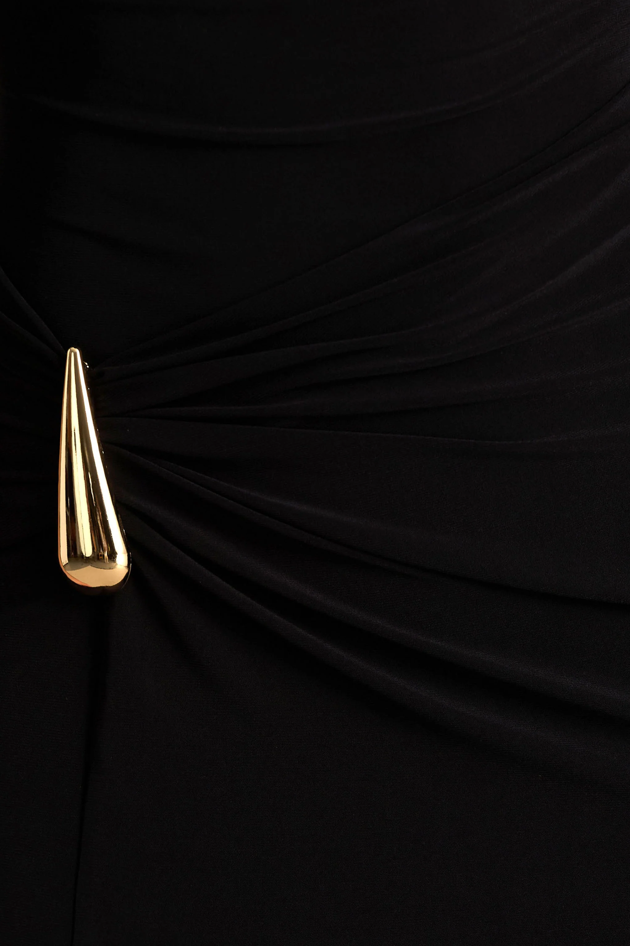 Arlena | Black High-Neck Wrapped Maxi Dress