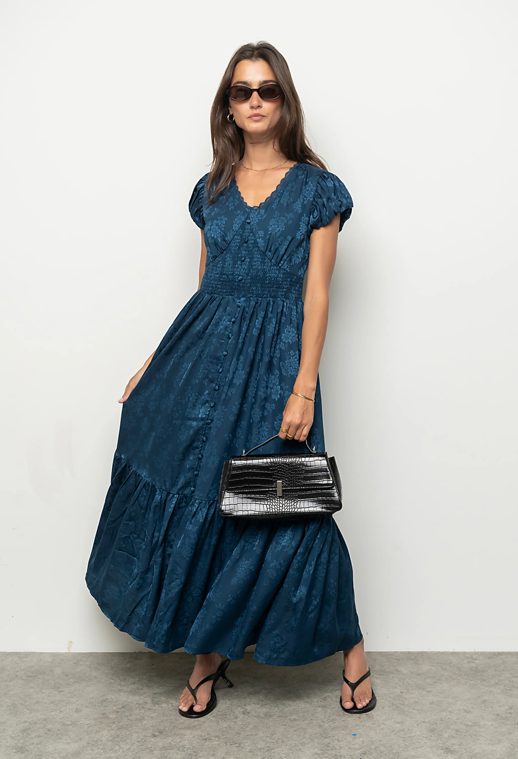 Eliza Maxi Dress in Navy