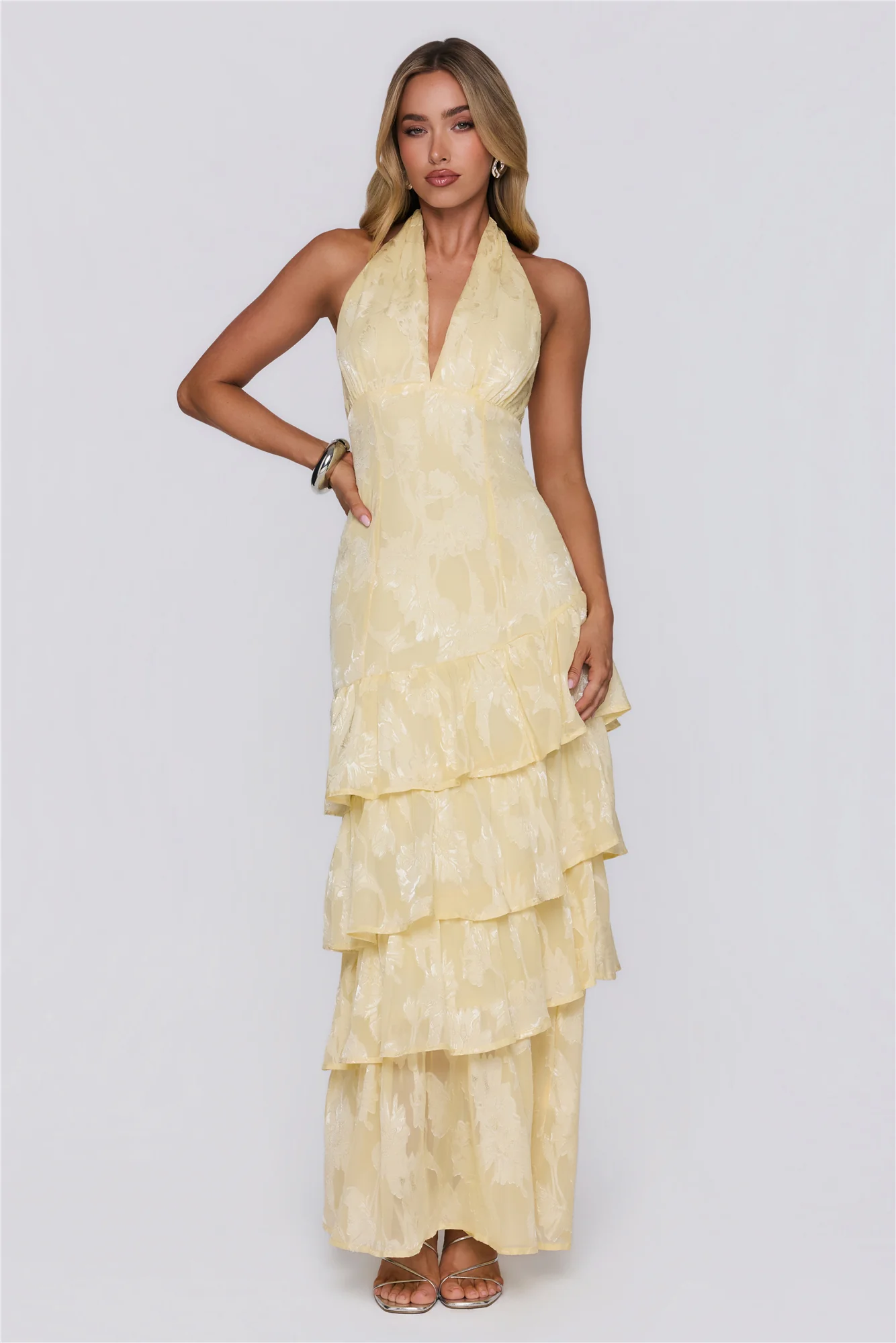 Mood Shift Halter Maxi Dress Yellow