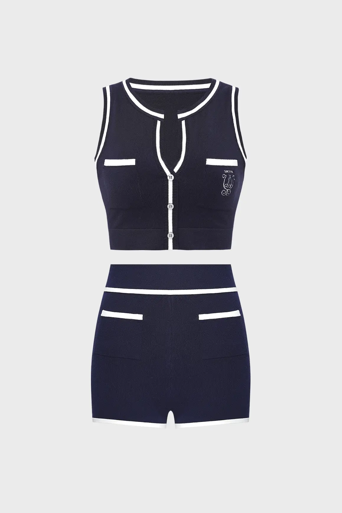 Mirto Knit Button Tank Top & Mirto Knit Mini Short