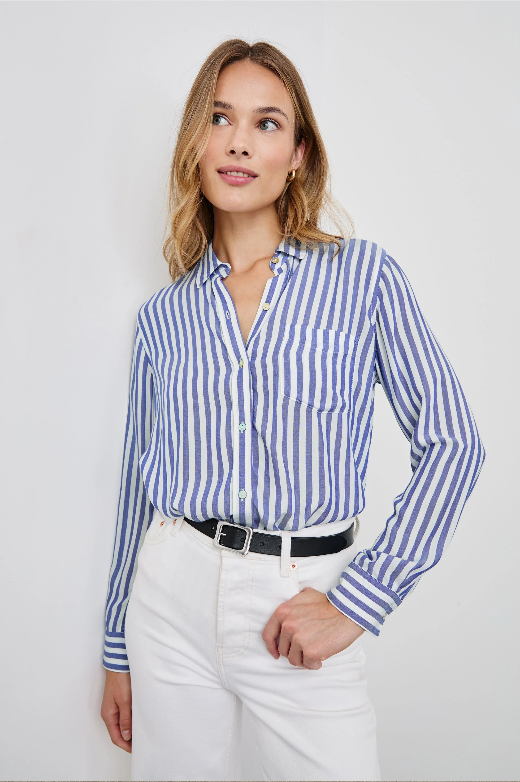 Wren Shirt - Blue White