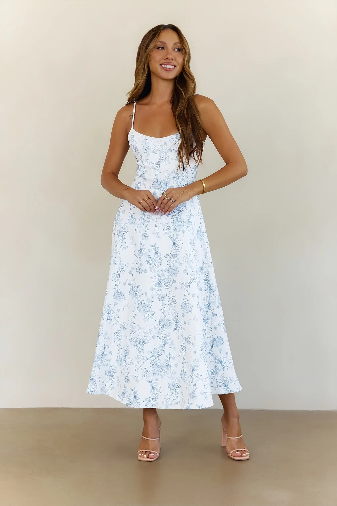 Starry Silence Midi Dress Blue