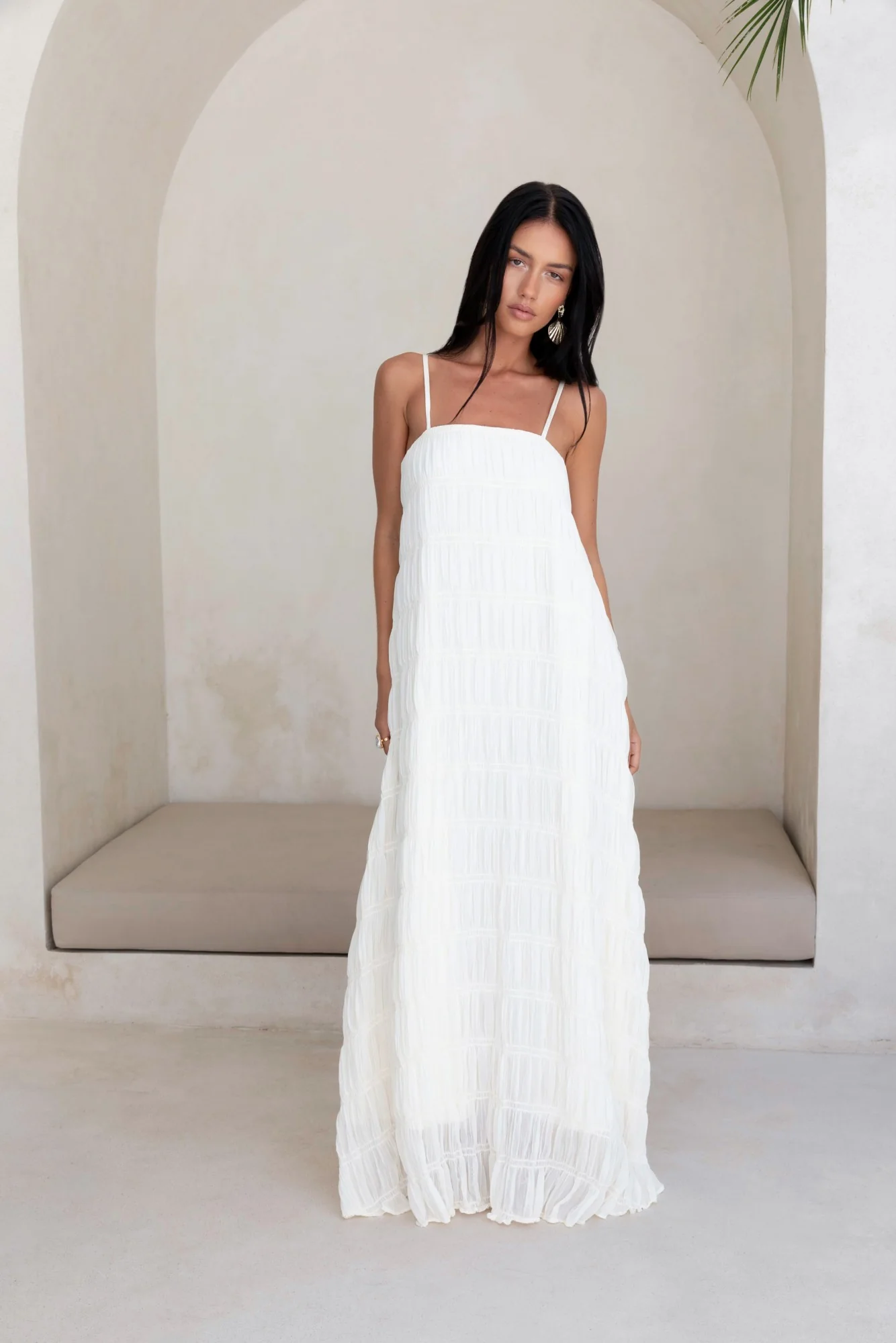 Louisiana Maxi Dress Shell - luluinthesky