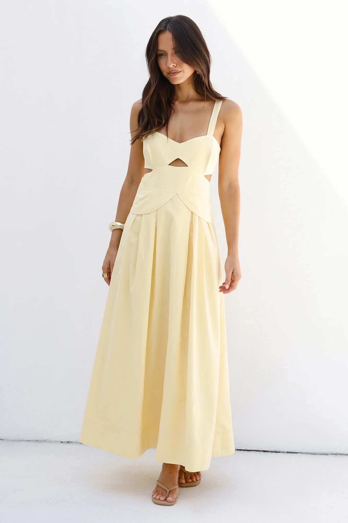 Wild Dahlia Maxi Dress Yellow - luluinthesky