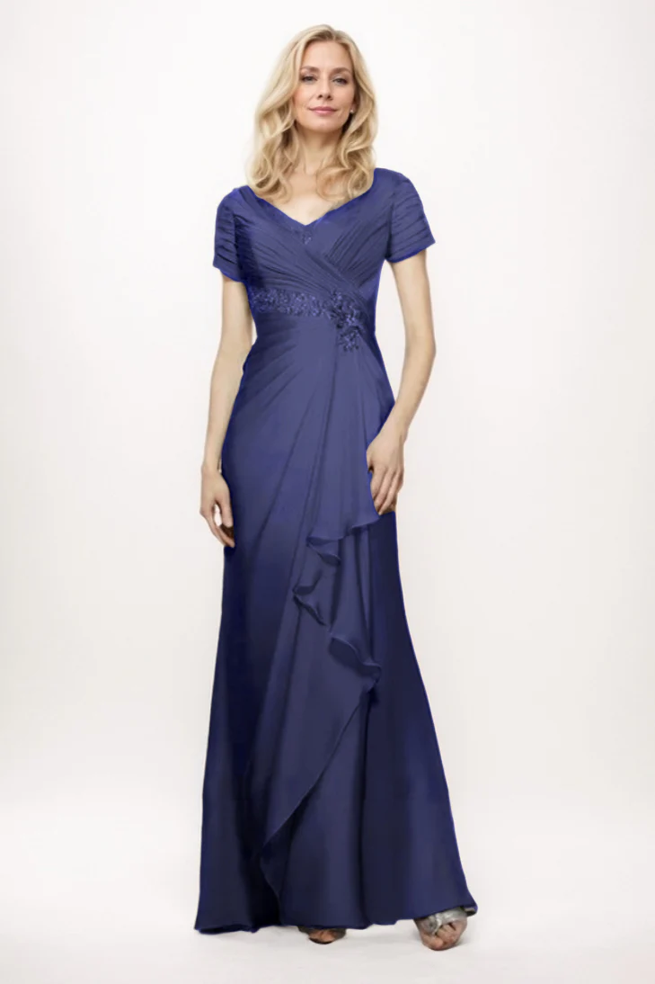 Sheath-Column Maxi Chiffon Mother Of The Bride Dress CM0277