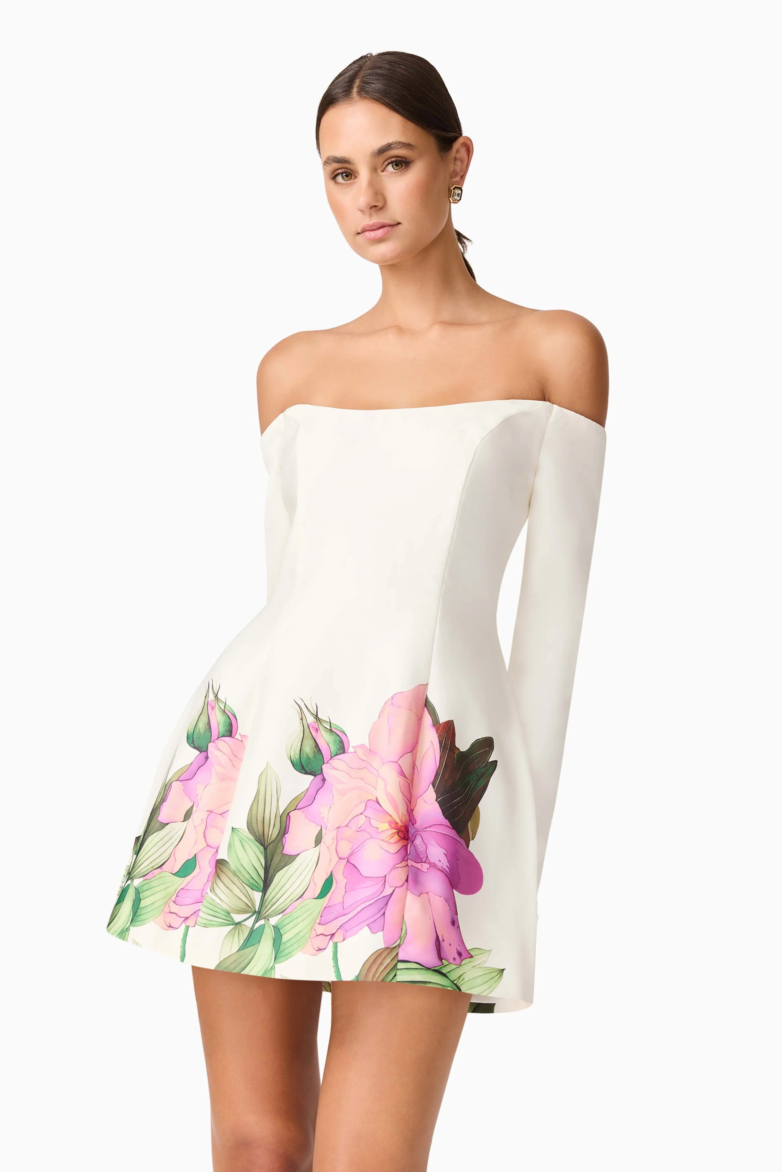 Azelie Off The Shoulder Mini Dress in White