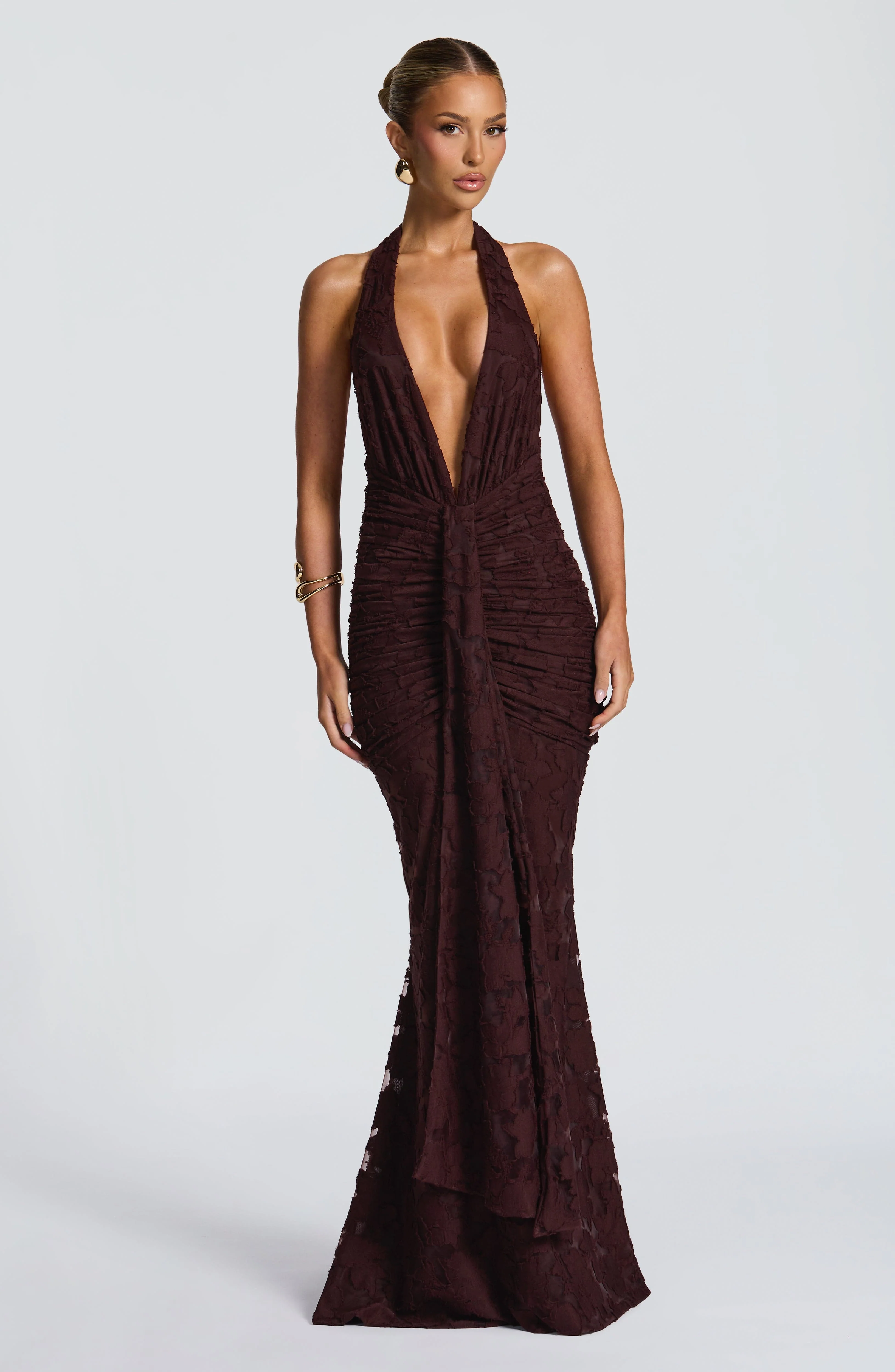 Guinevere Maxi Dress - Plum Brown