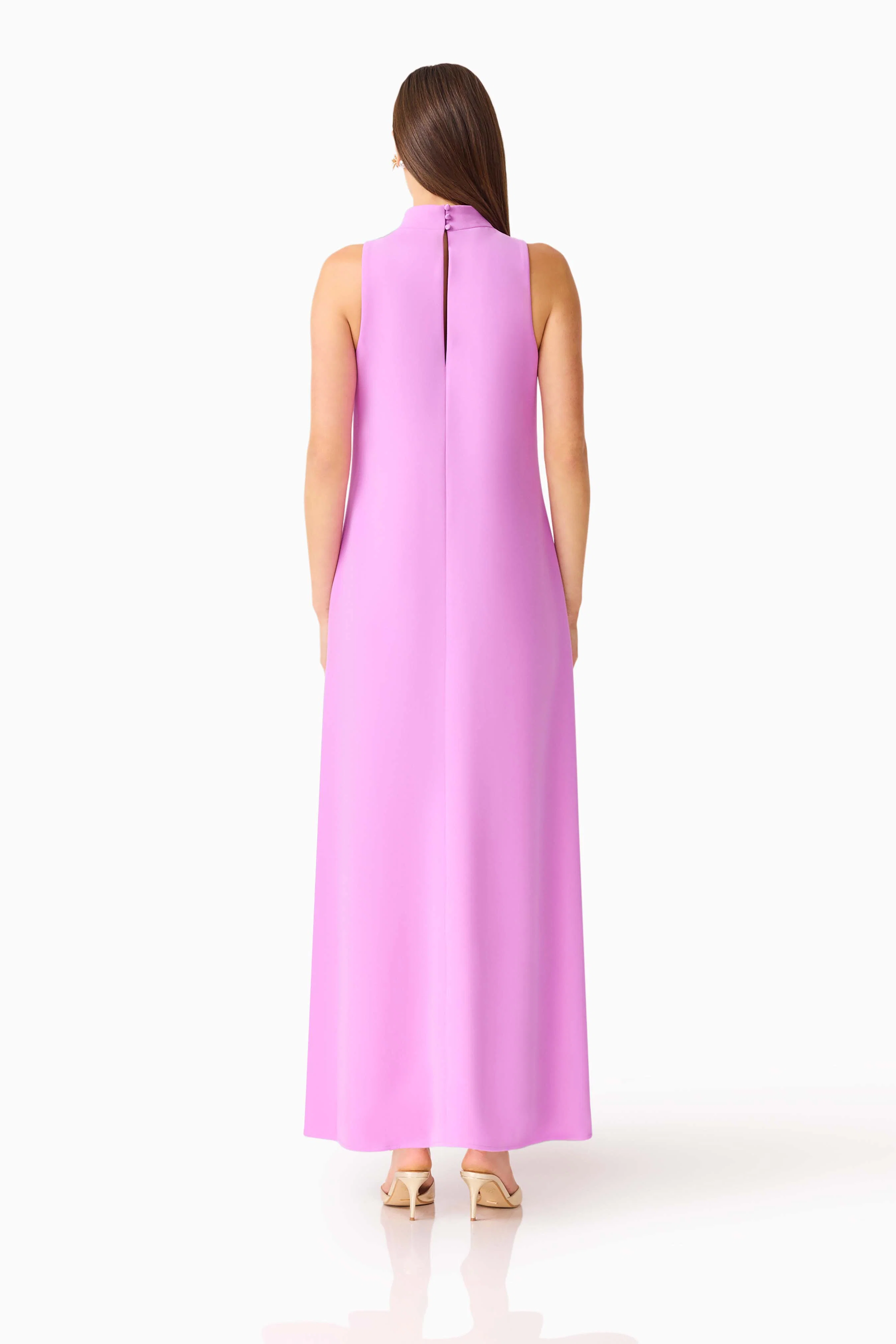 Solenne Halter Maxi Dress in Purple
