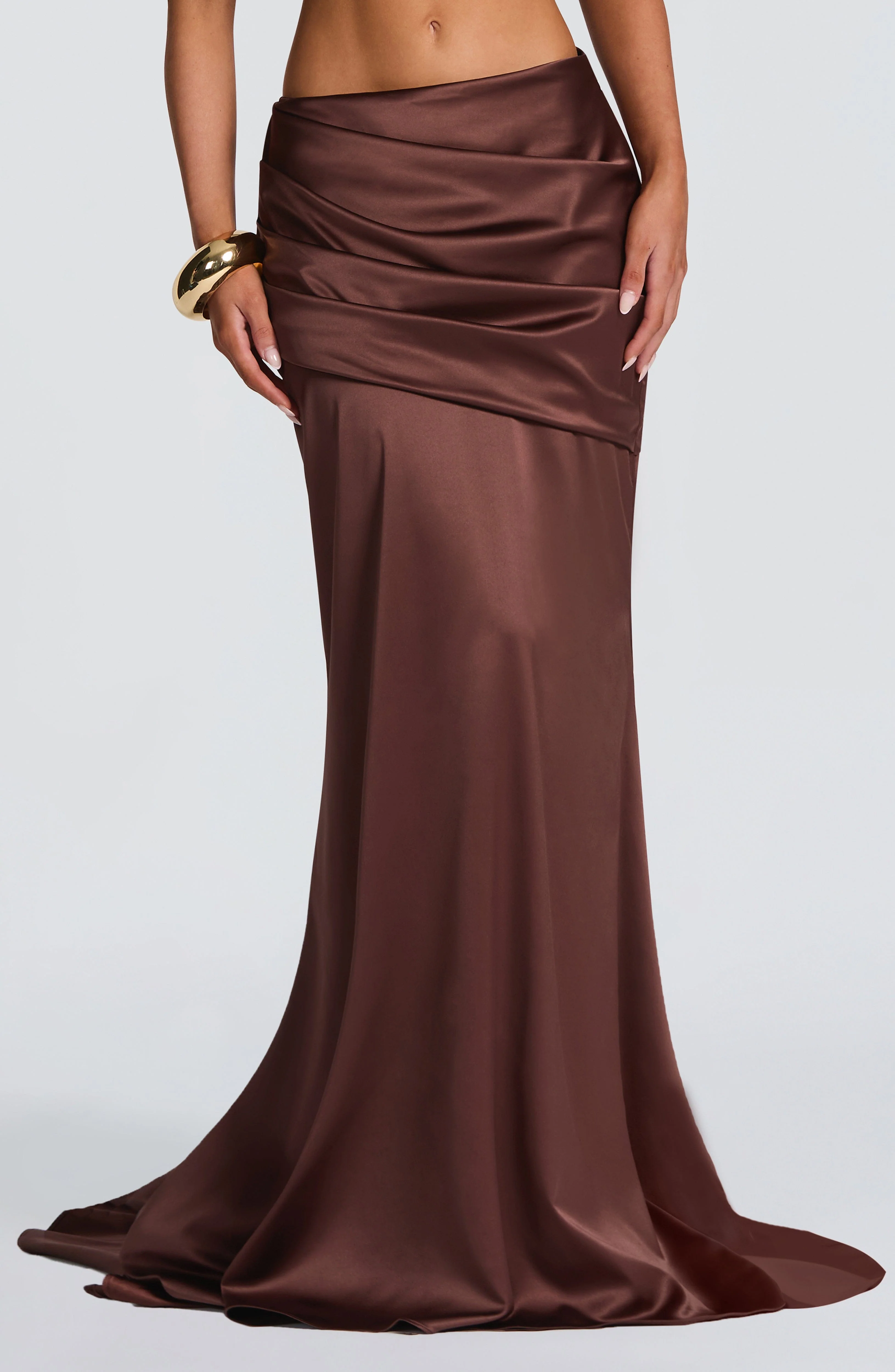 Claudette Maxi Skirt - Plum Brown